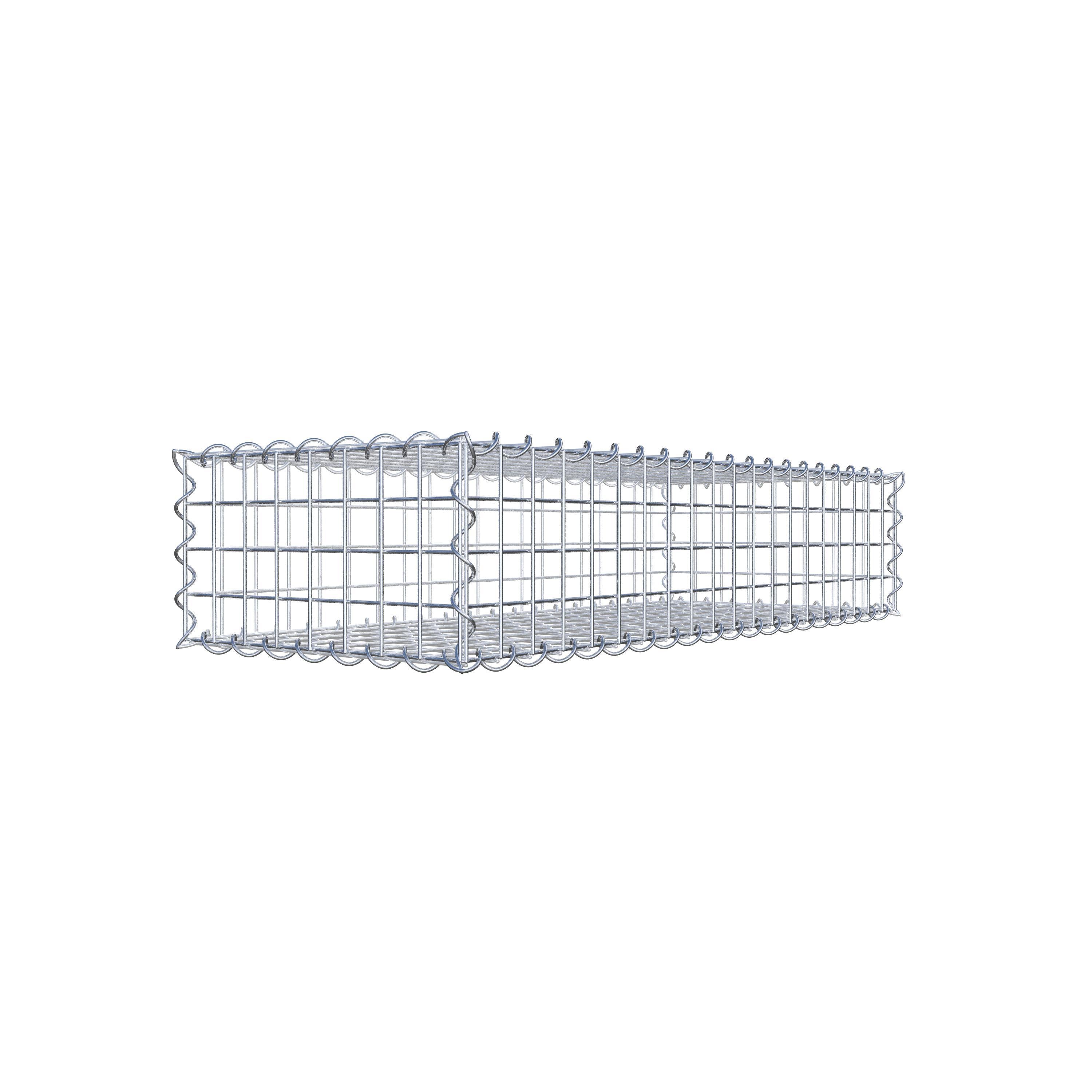 Schanskorf 100 cm x 20 cm x 40 cm (L x H x D), maaswijdte 5 cm x 5 cm, spiraalvormig