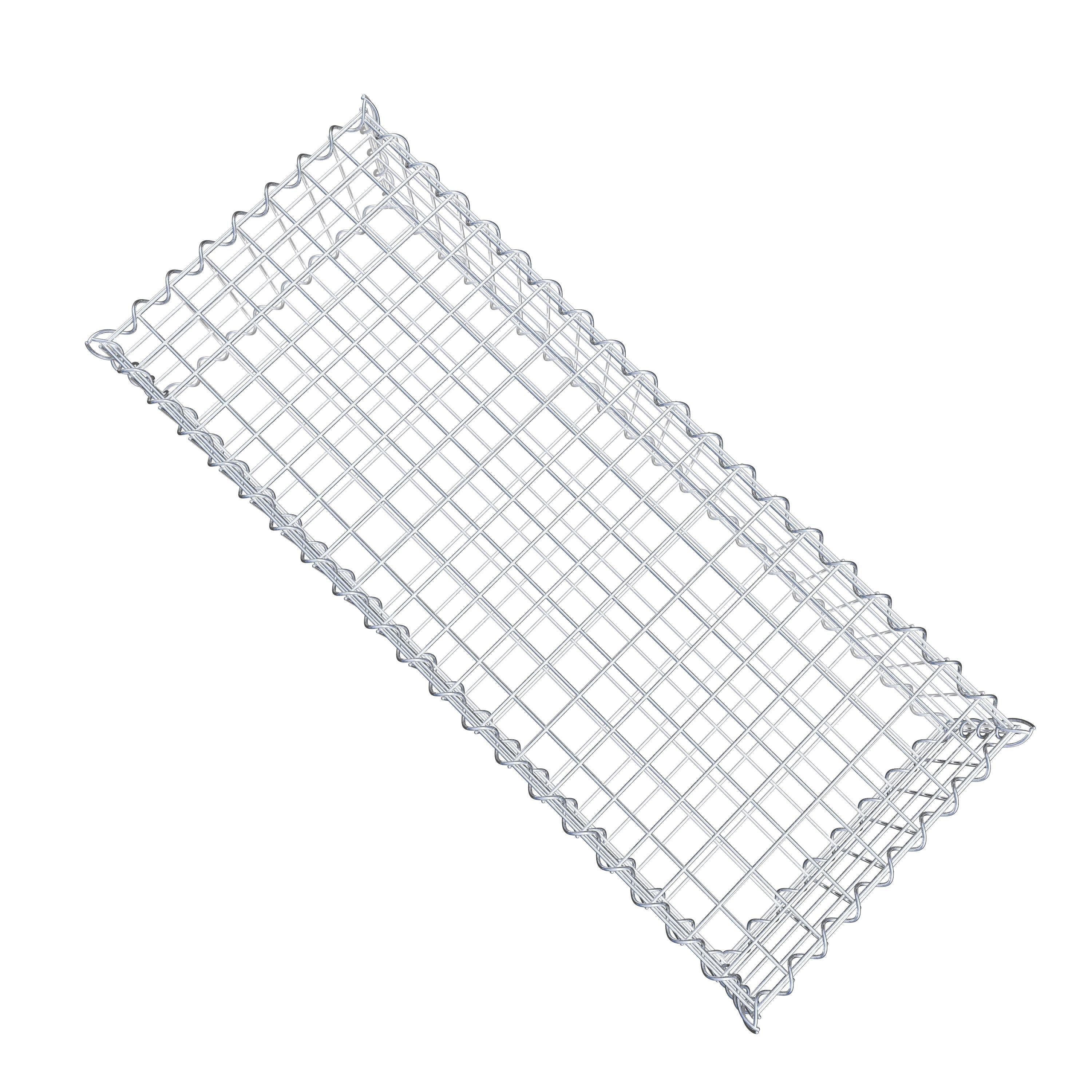 Schanskorf 100 cm x 20 cm x 40 cm (L x H x D), maaswijdte 5 cm x 5 cm, spiraalvormig