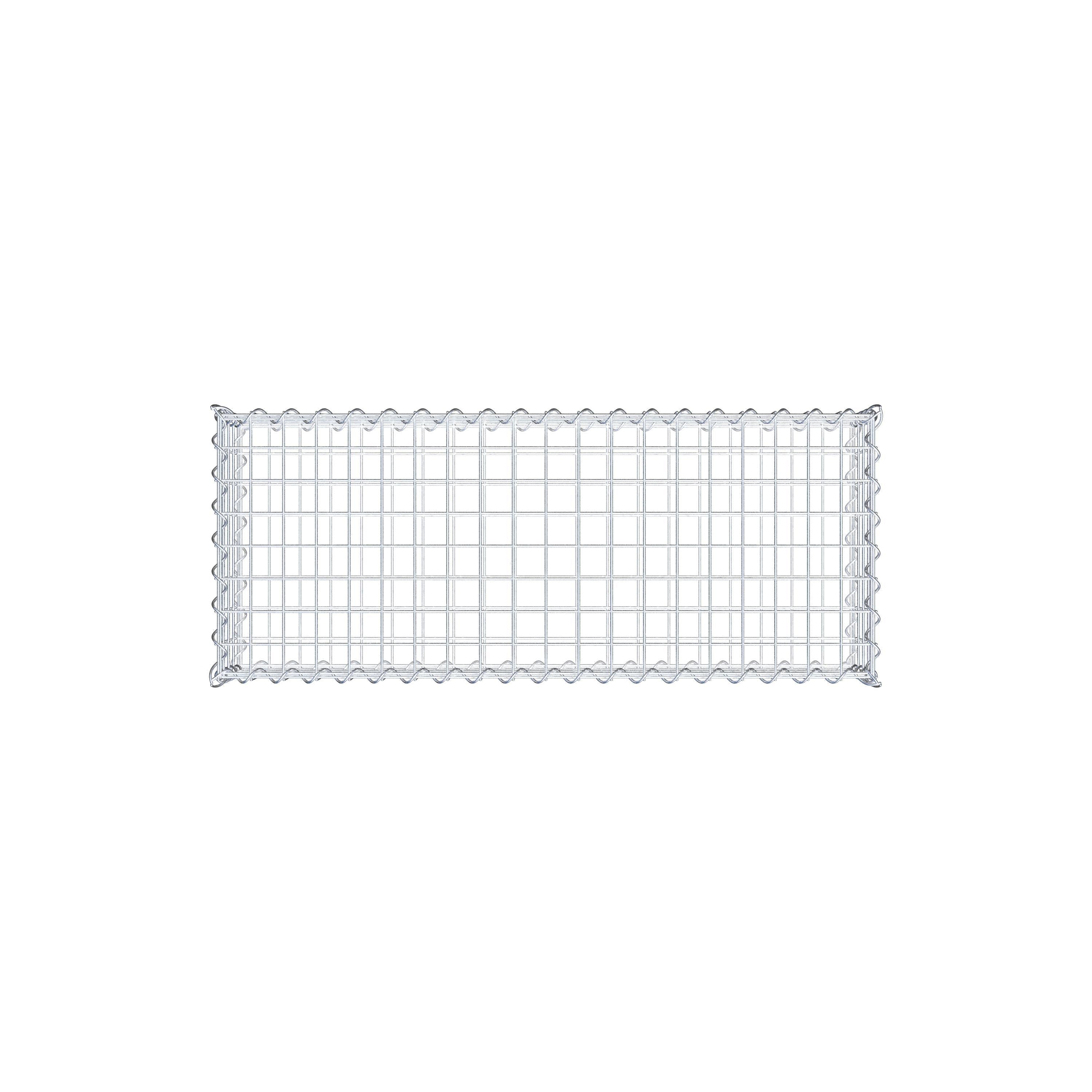Schanskorf 100 cm x 20 cm x 40 cm (L x H x D), maaswijdte 5 cm x 5 cm, spiraalvormig