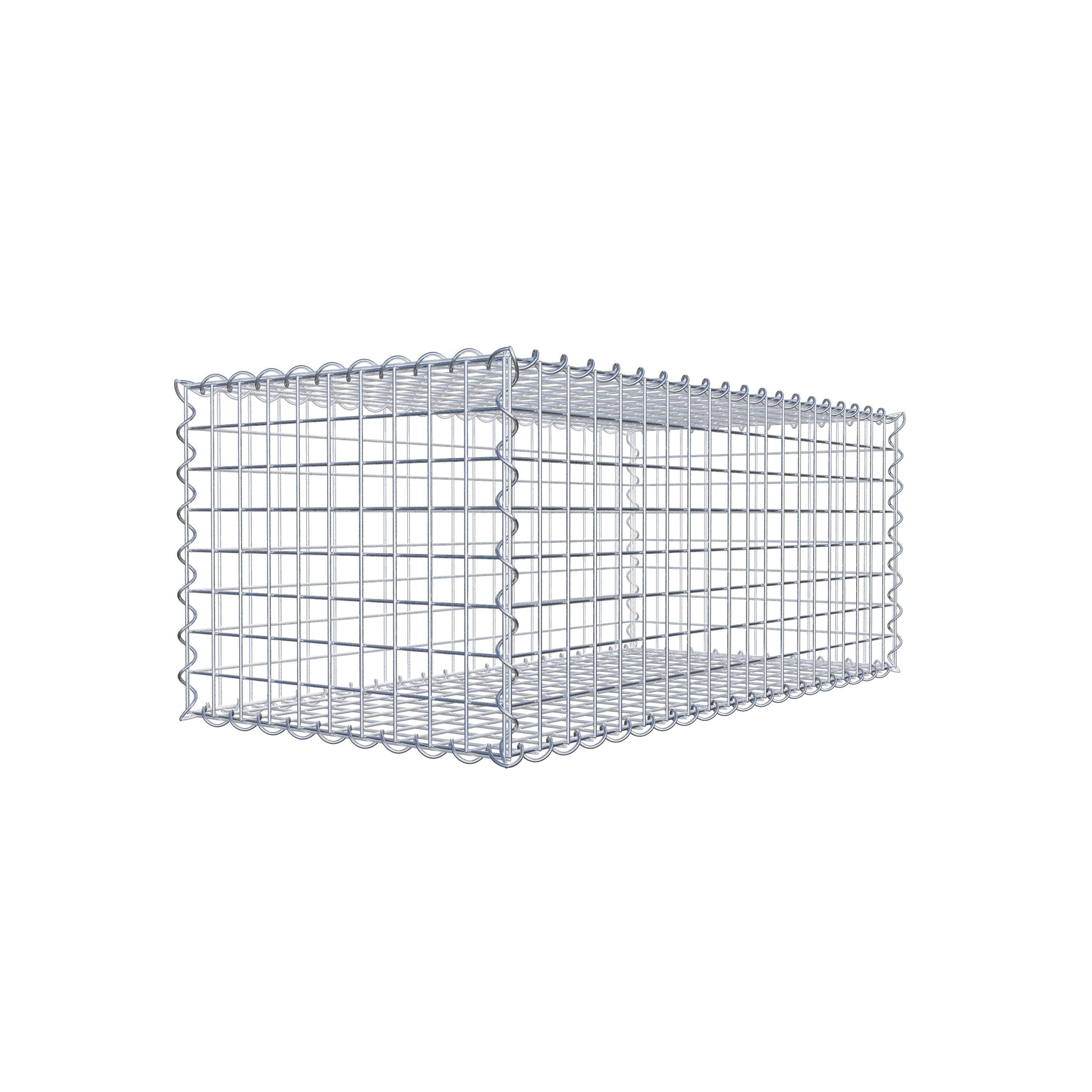 Schanskorf 100 cm x 40 cm x 50 cm (L x H x D), maaswijdte 5 cm x 5 cm, spiraalvormig