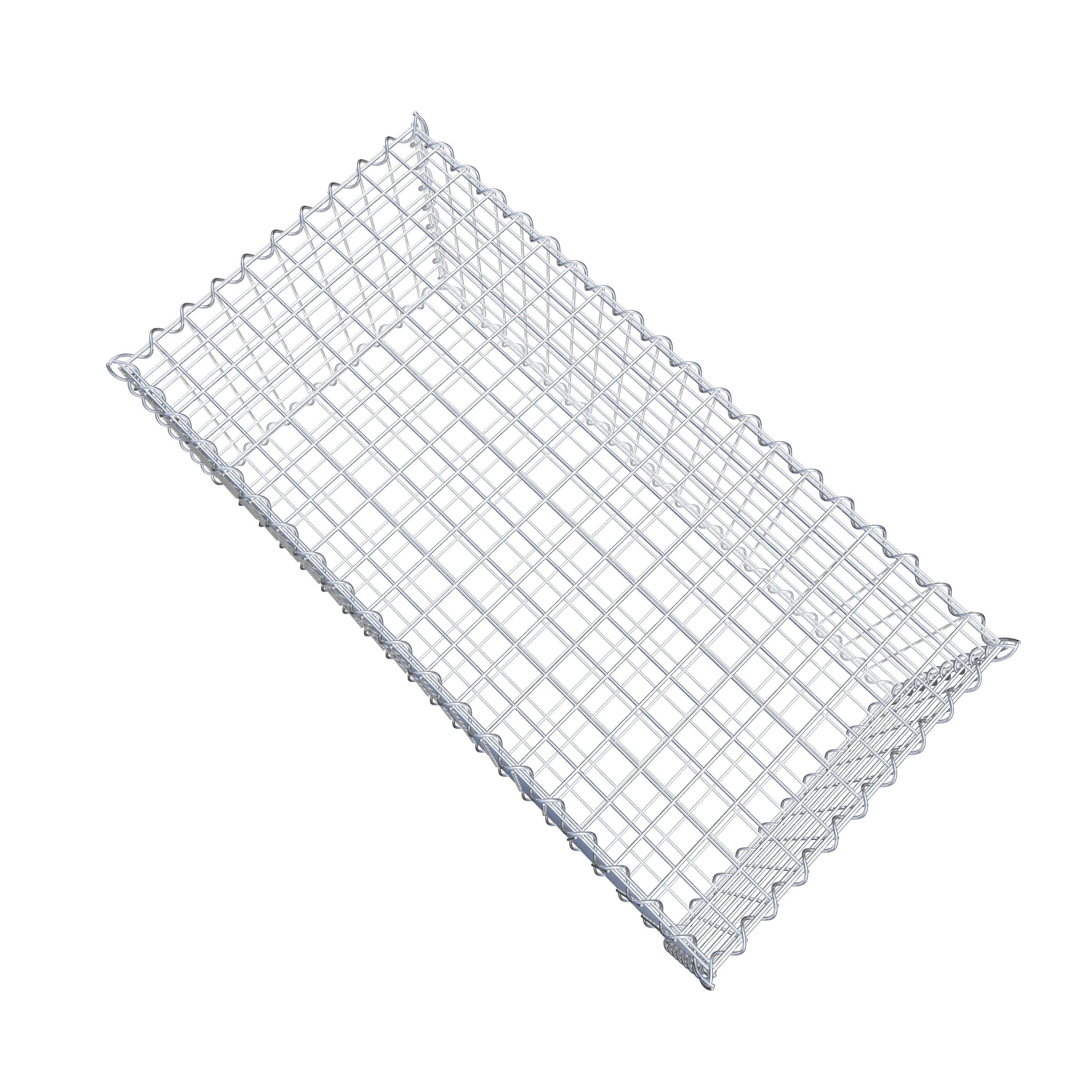 Schanskorf 100 cm x 40 cm x 50 cm (L x H x D), maaswijdte 5 cm x 5 cm, spiraalvormig