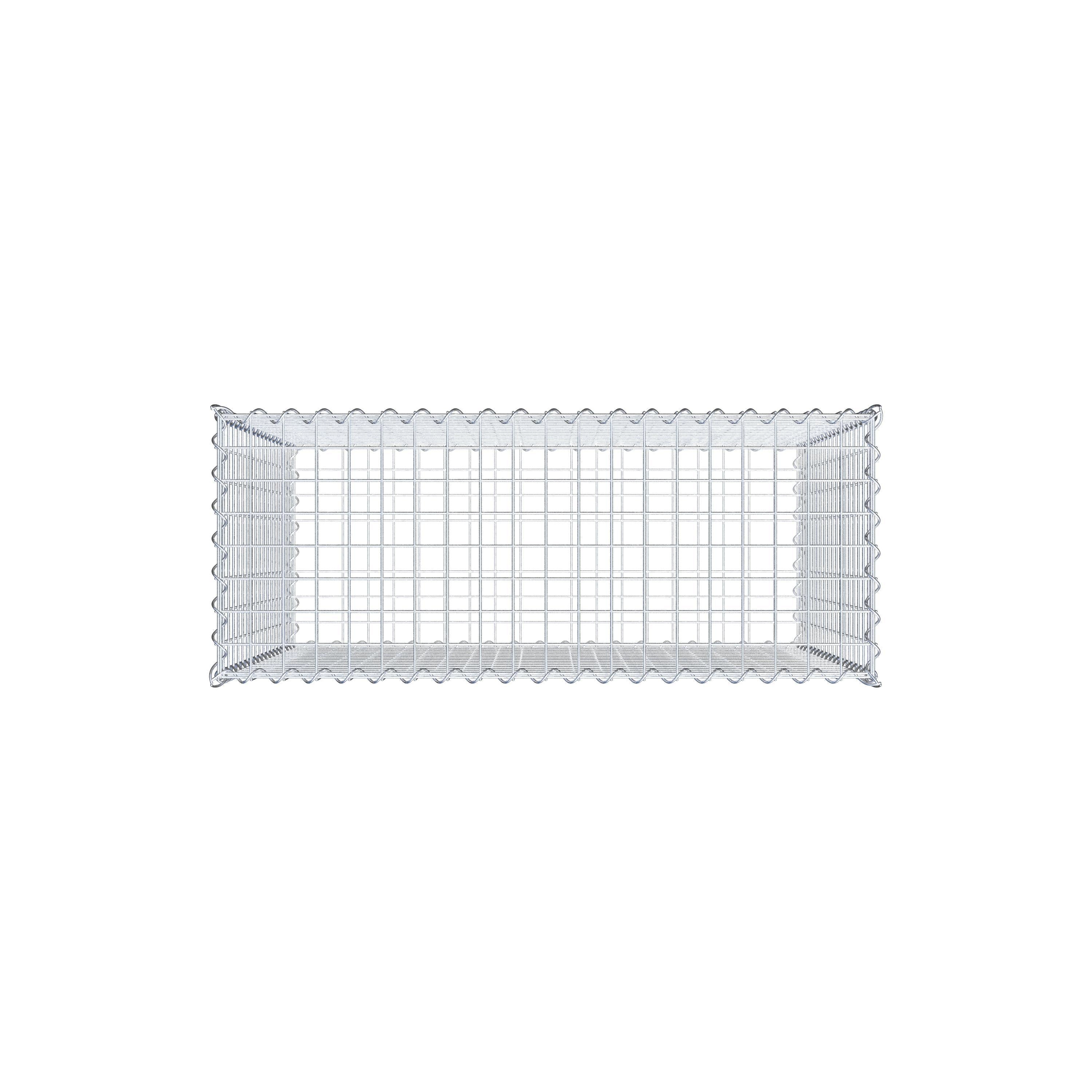 Schanskorf 100 cm x 90 cm x 40 cm (L x H x D), maaswijdte 5 cm x 5 cm, spiraalvormig