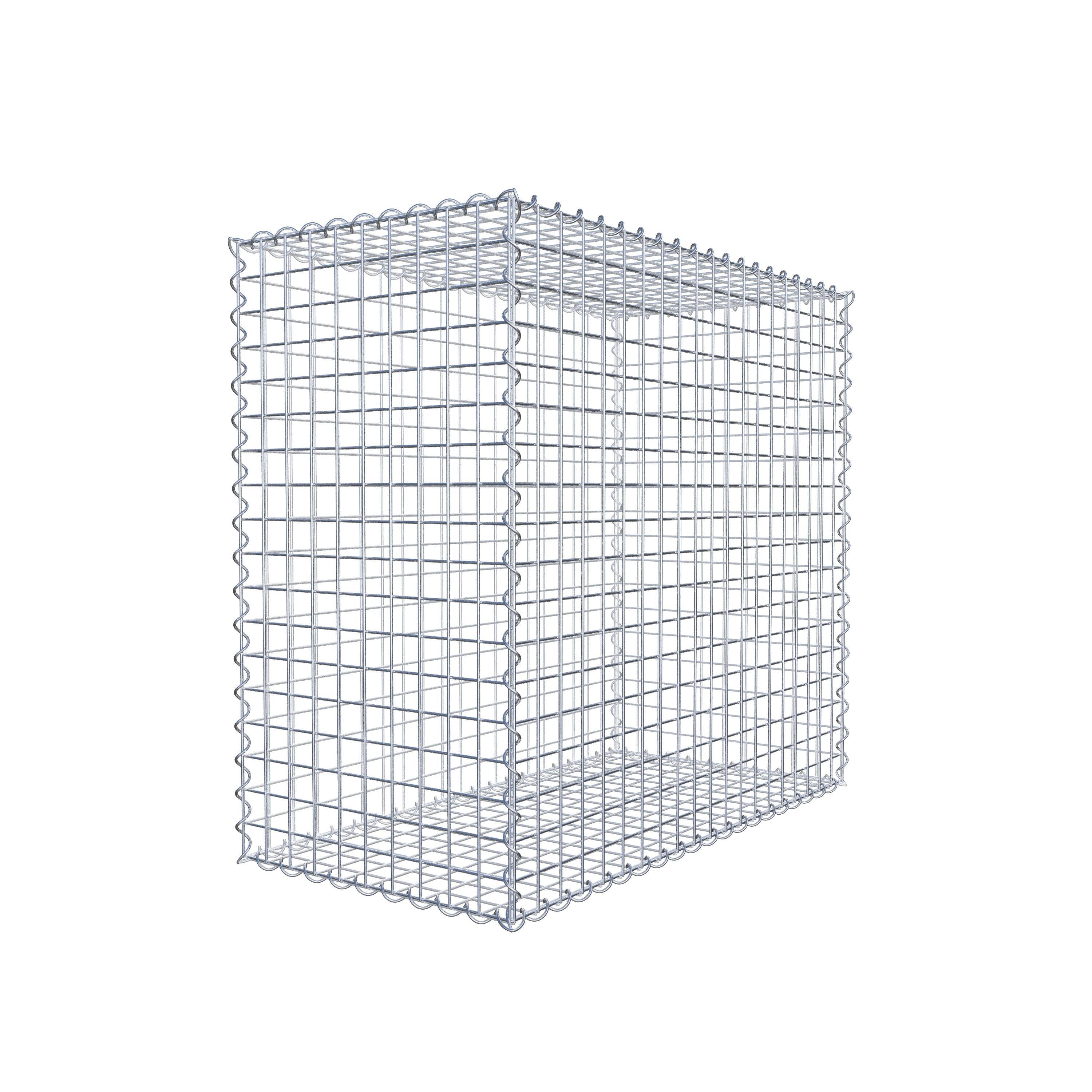 Gabião 100 cm x 90 cm x 50 cm (C x A x P), malhagem 5 cm x 5 cm, espiral