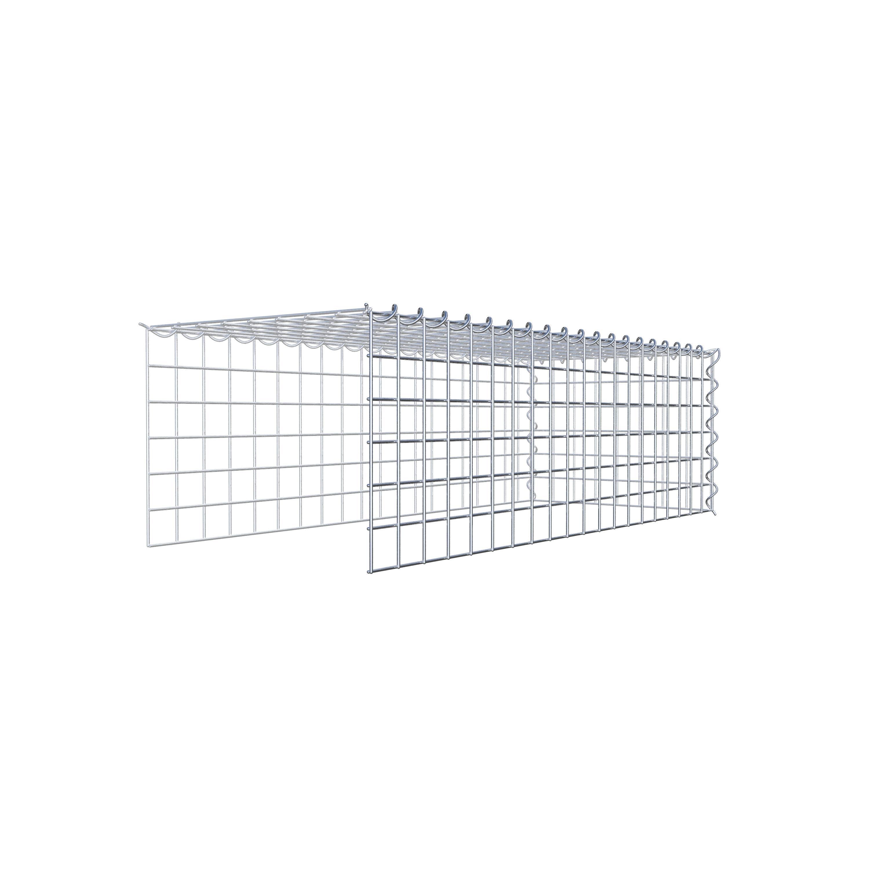 Add-on schanskorf type 4 100 cm x 30 cm x 40 cm (L x H x D), maaswijdte 5 cm x 5 cm, spiraalvormig
