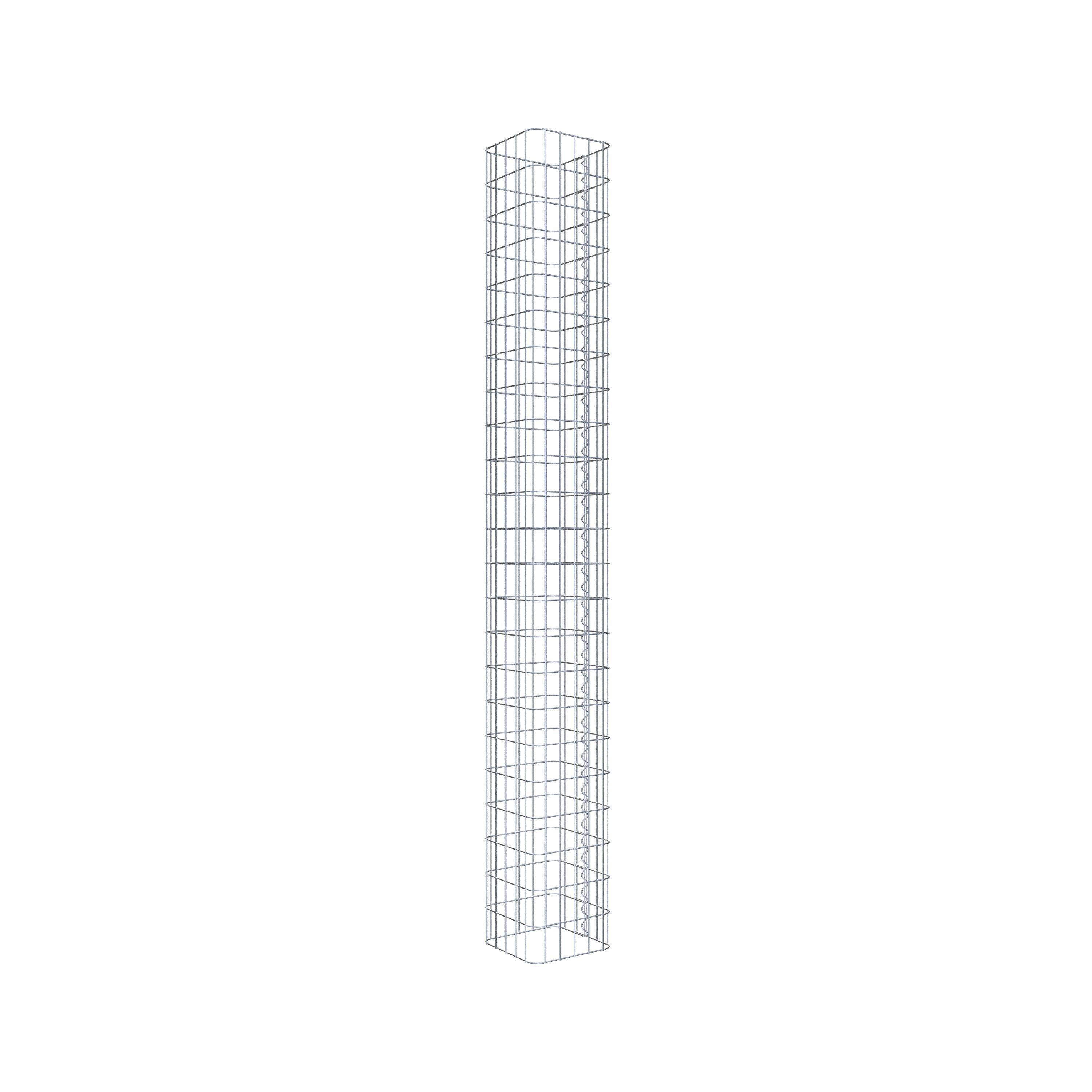 Schanskorfzuil hoekig 27 cm x 27 cm, 230 cm hoog, MW 5 cm x 10 cm