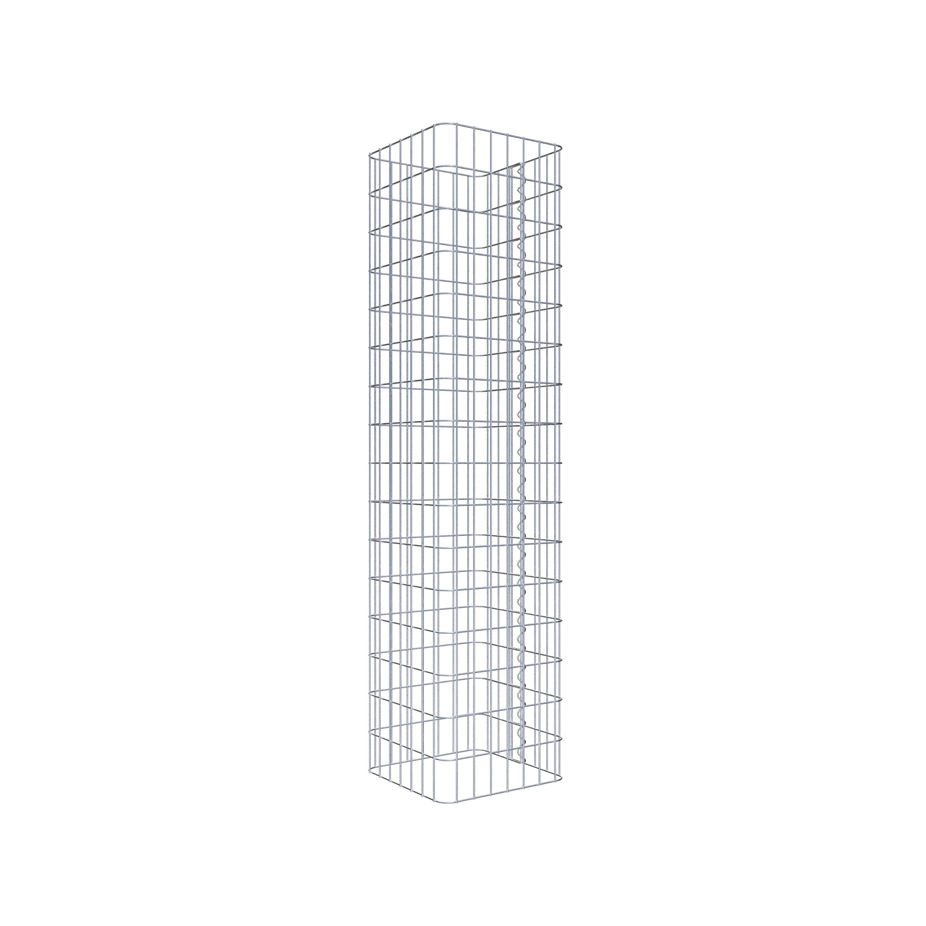 Schanskorfzuil, hoekig 37 cm x 37 cm, 160 cm hoog, MW 5 cm x 10 cm