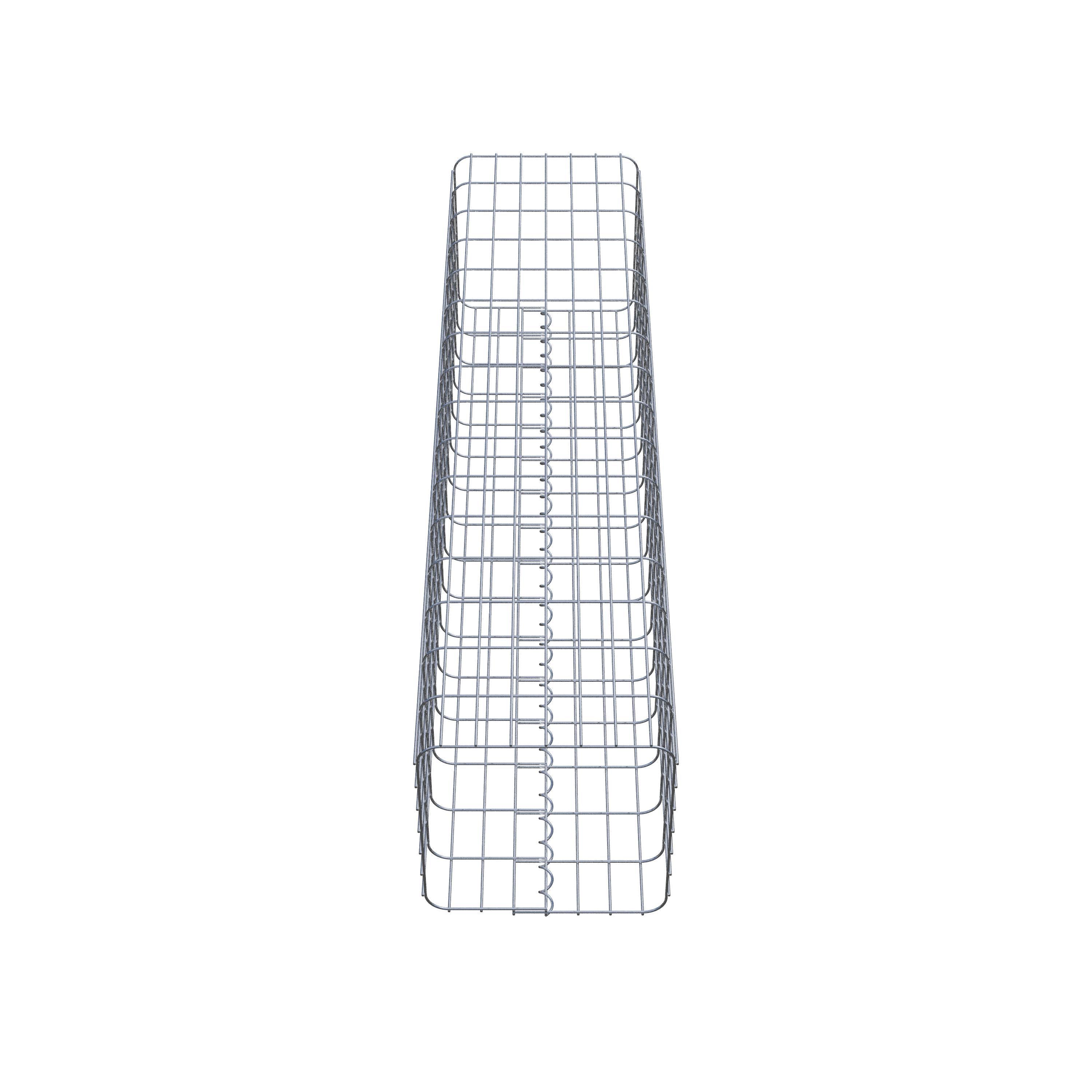 Schanskorfzuil, hoekig 37 cm x 37 cm, 160 cm hoog, MW 5 cm x 10 cm