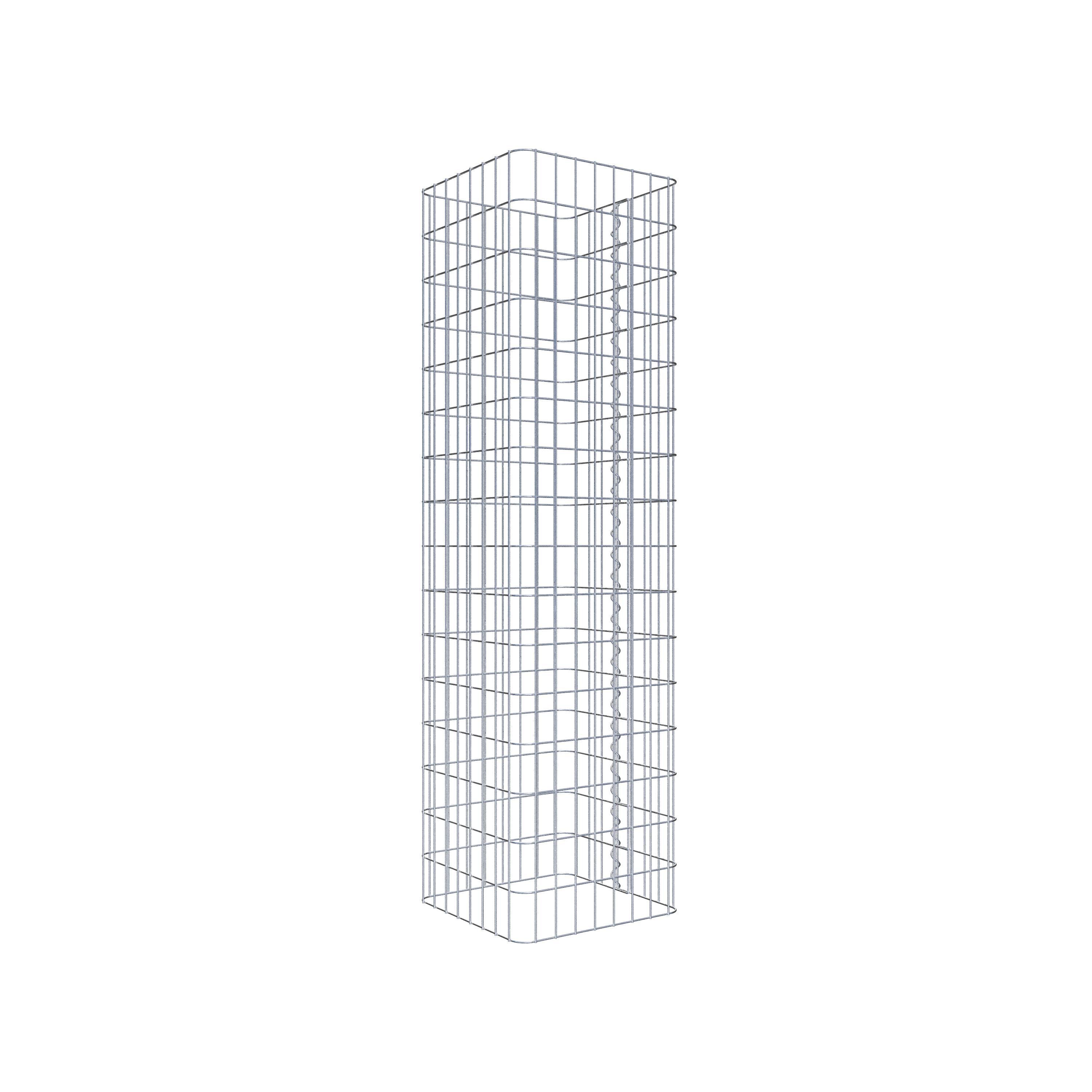 Columna de gaviones, angular 42 cm x 42 cm, 160 cm de altura, MW 5 cm x 10 cm
