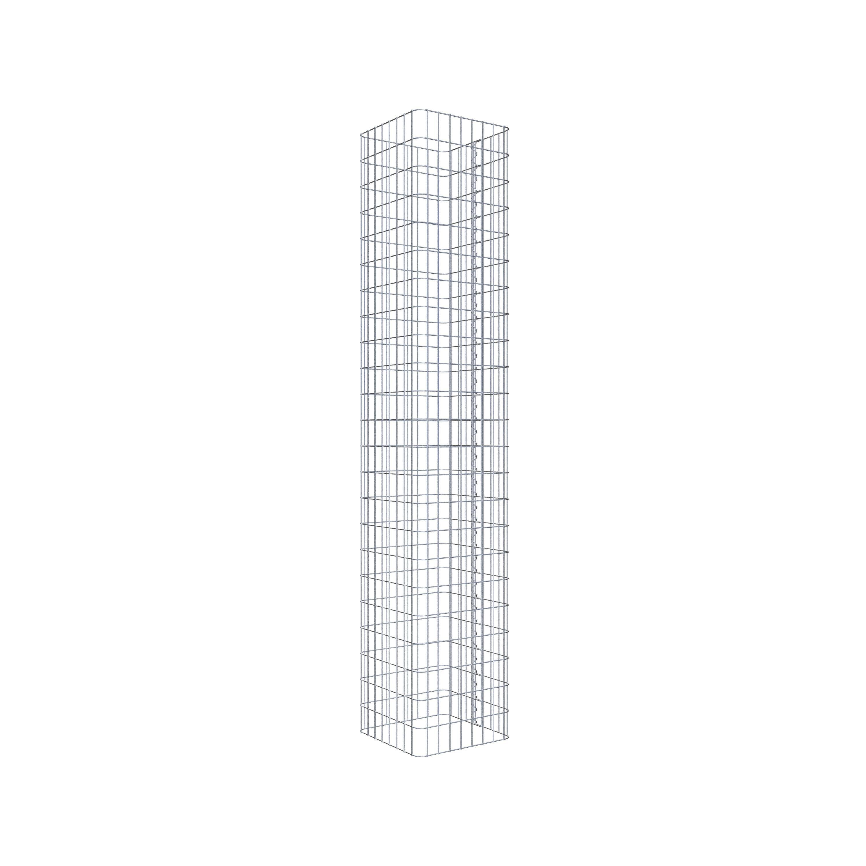 Columna de gaviones angular 42 cm x 42 cm, 230 cm de altura, MW 5 cm x 10 cm