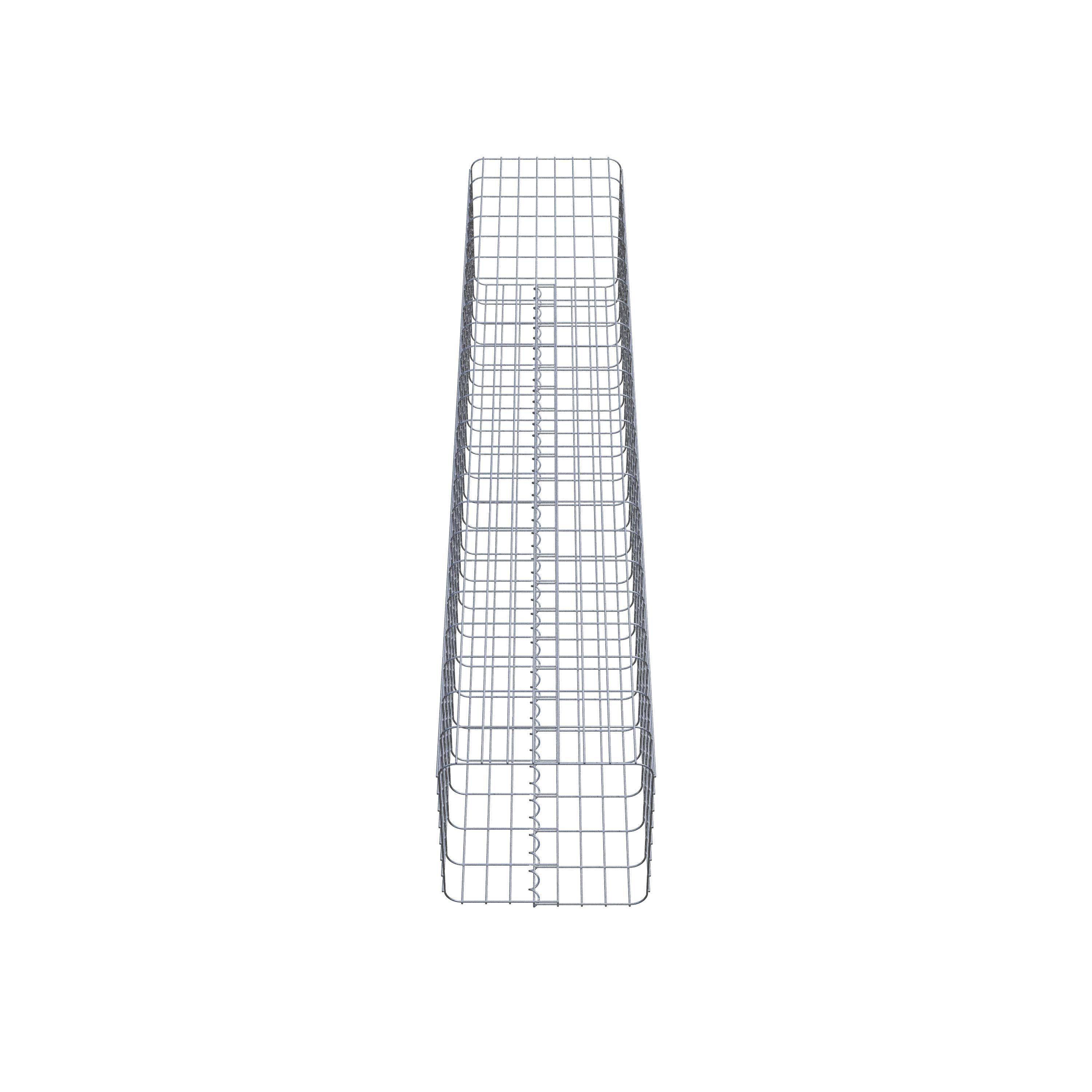 Columna de gaviones angular 42 cm x 42 cm, 230 cm de altura, MW 5 cm x 10 cm