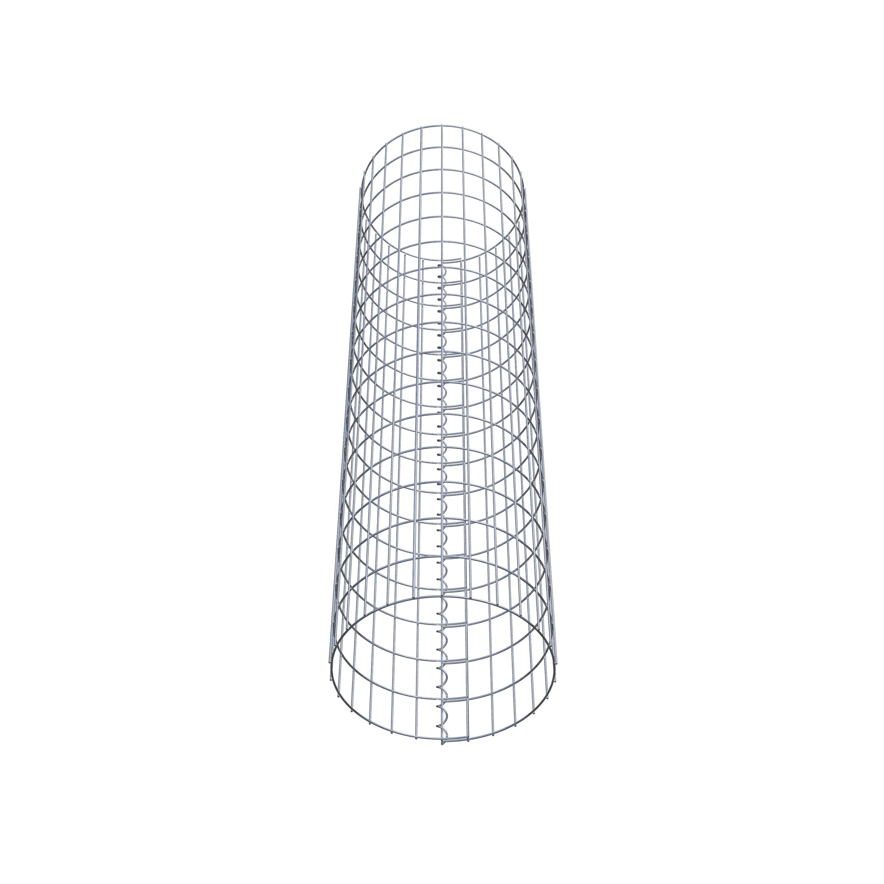 Schanskorfzuil rond 42 cm diameter, 160 cm hoogte, maaswijdte 5 cm x 10 cm