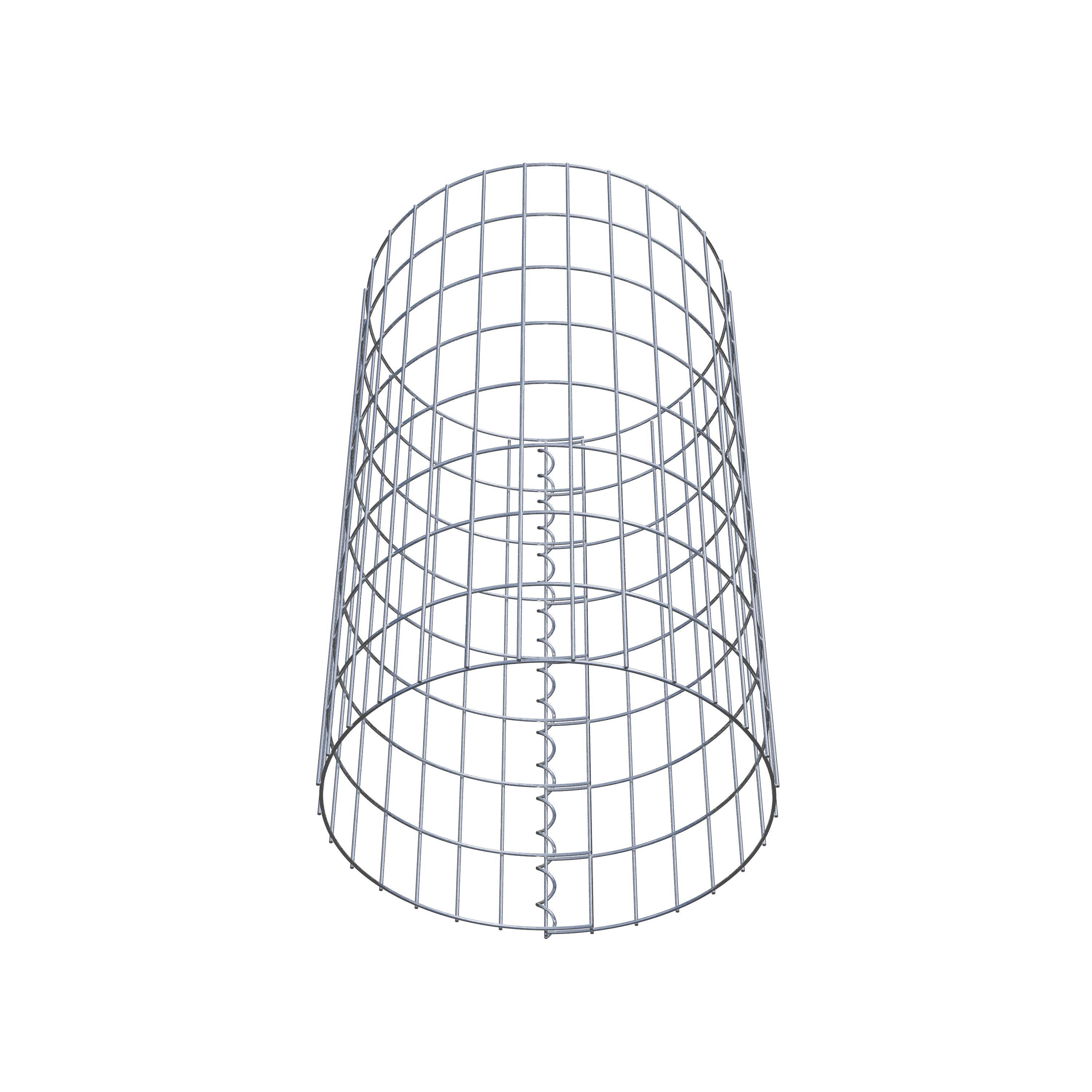 Schanskorfzuil rond 47 cm diameter, 80 cm hoogte, maaswijdte 5 cm x 10 cm