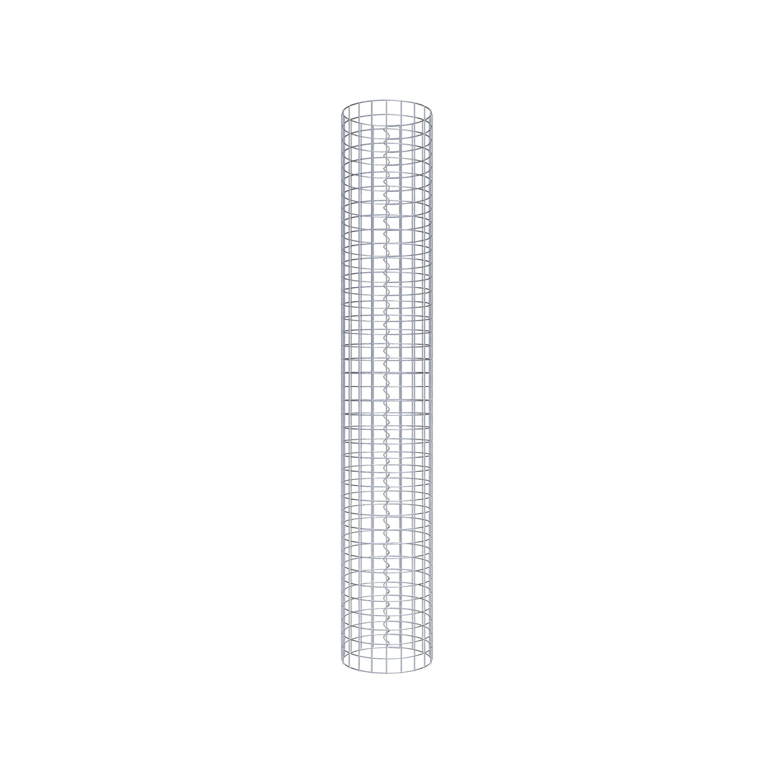 Schanskorfzuil rond 32 cm diameter, 200 cm hoogte, maaswijdte 5 cm x 5 cm