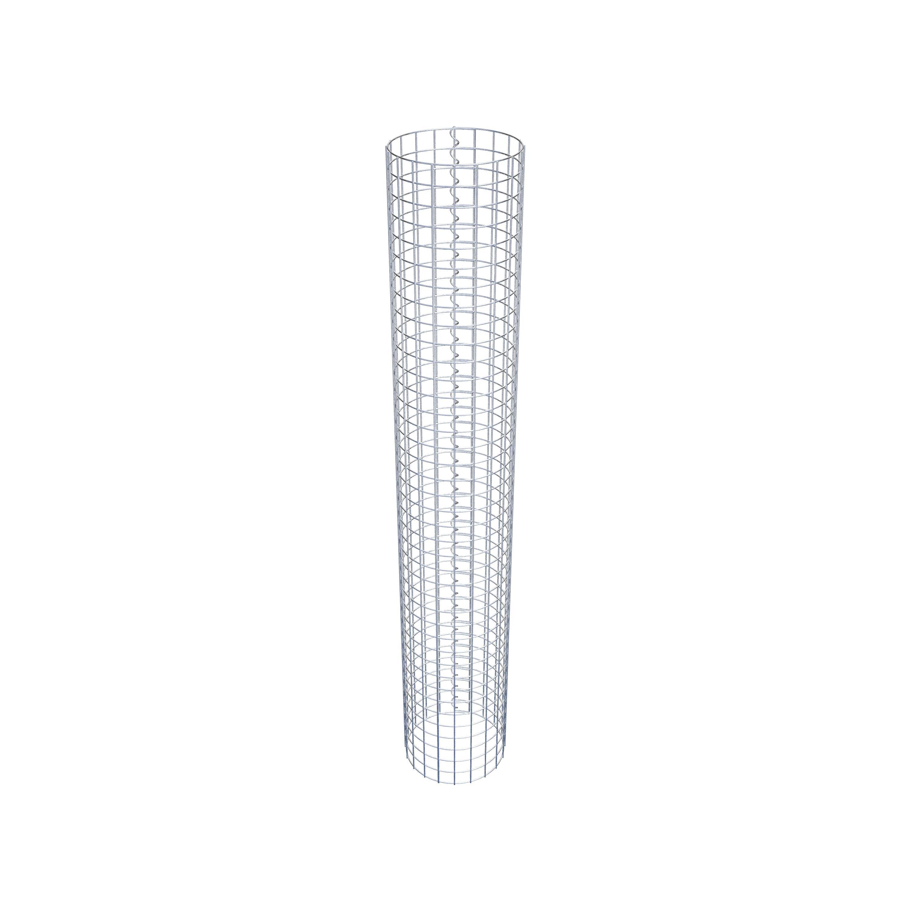 Schanskorfzuil rond 32 cm diameter, 200 cm hoogte, maaswijdte 5 cm x 5 cm