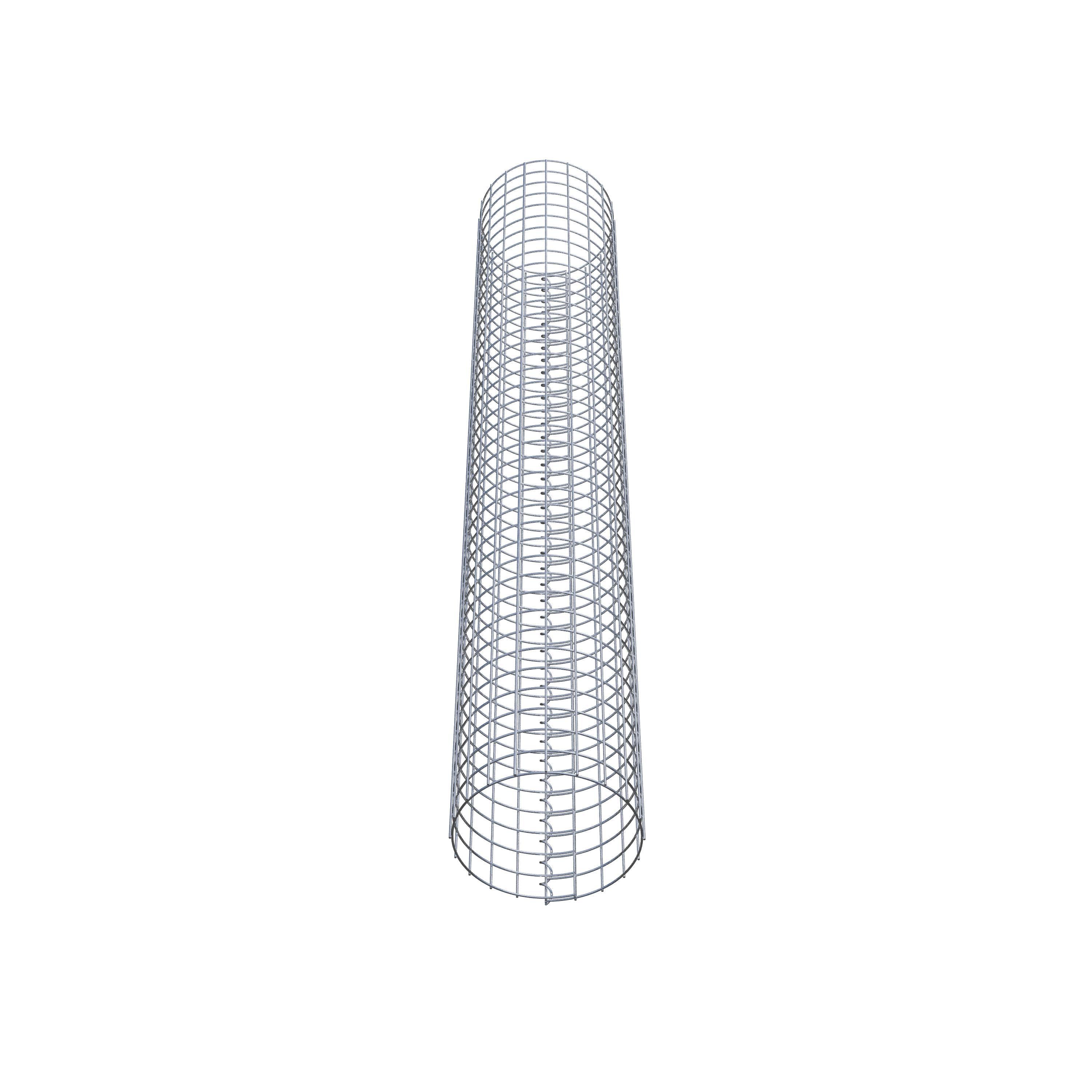 Schanskorfzuil rond 32 cm diameter, 200 cm hoogte, maaswijdte 5 cm x 5 cm