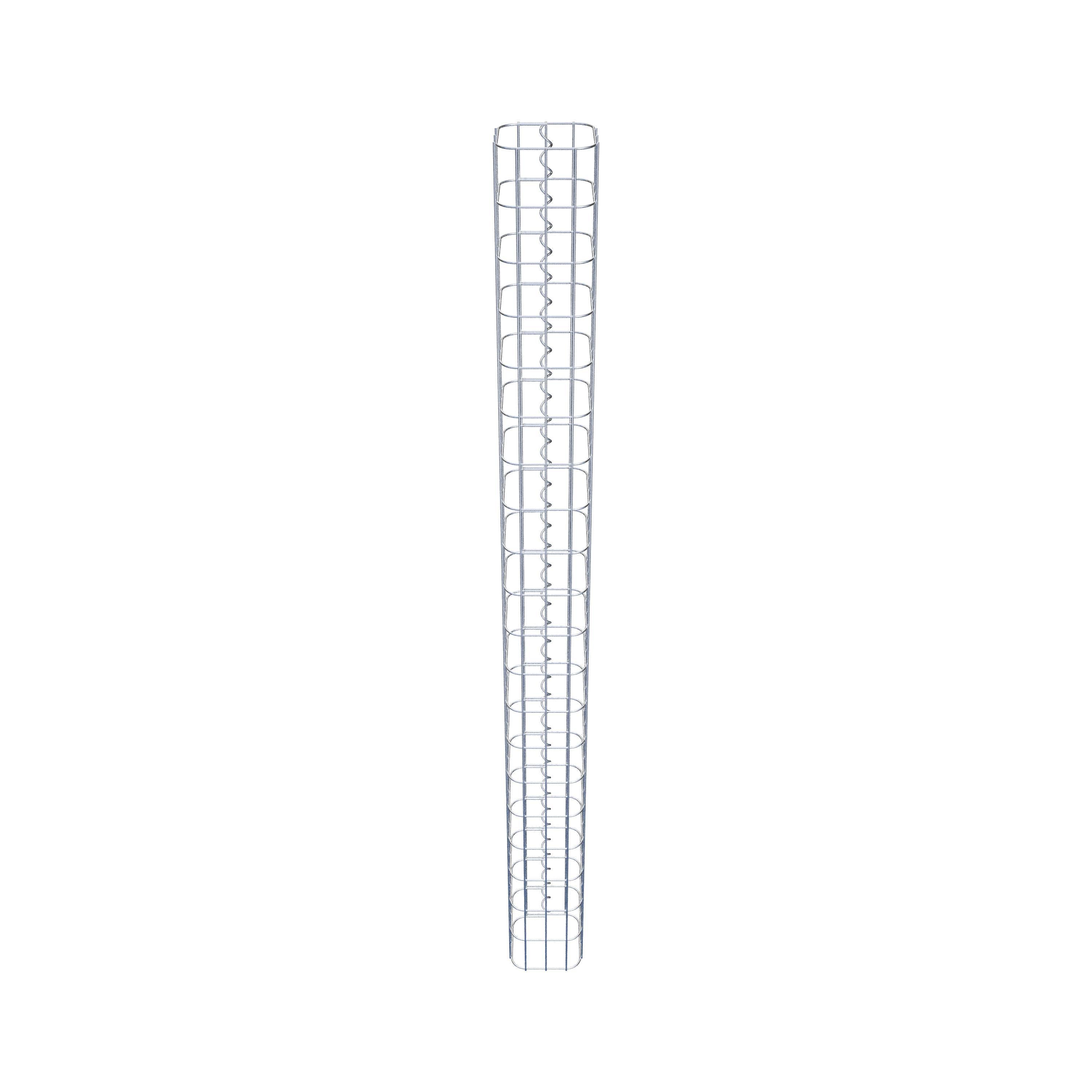 Rechthoekige thermisch verzinkte schanskorfzuil, 17 cm x 17 cm, 200 cm hoog, MW 5 cm x 10 cm
