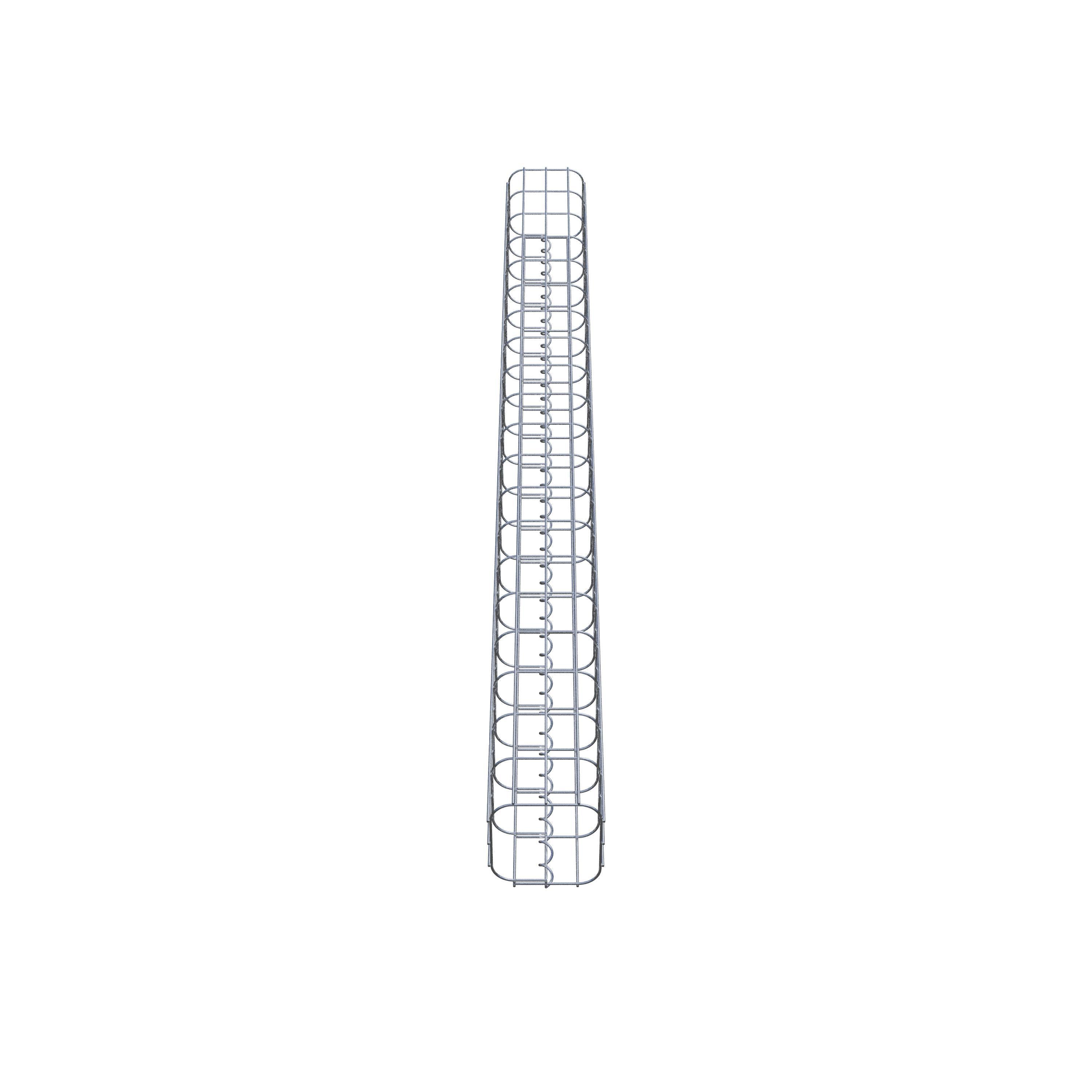Rechthoekige thermisch verzinkte schanskorfzuil, 17 cm x 17 cm, 200 cm hoog, MW 5 cm x 10 cm