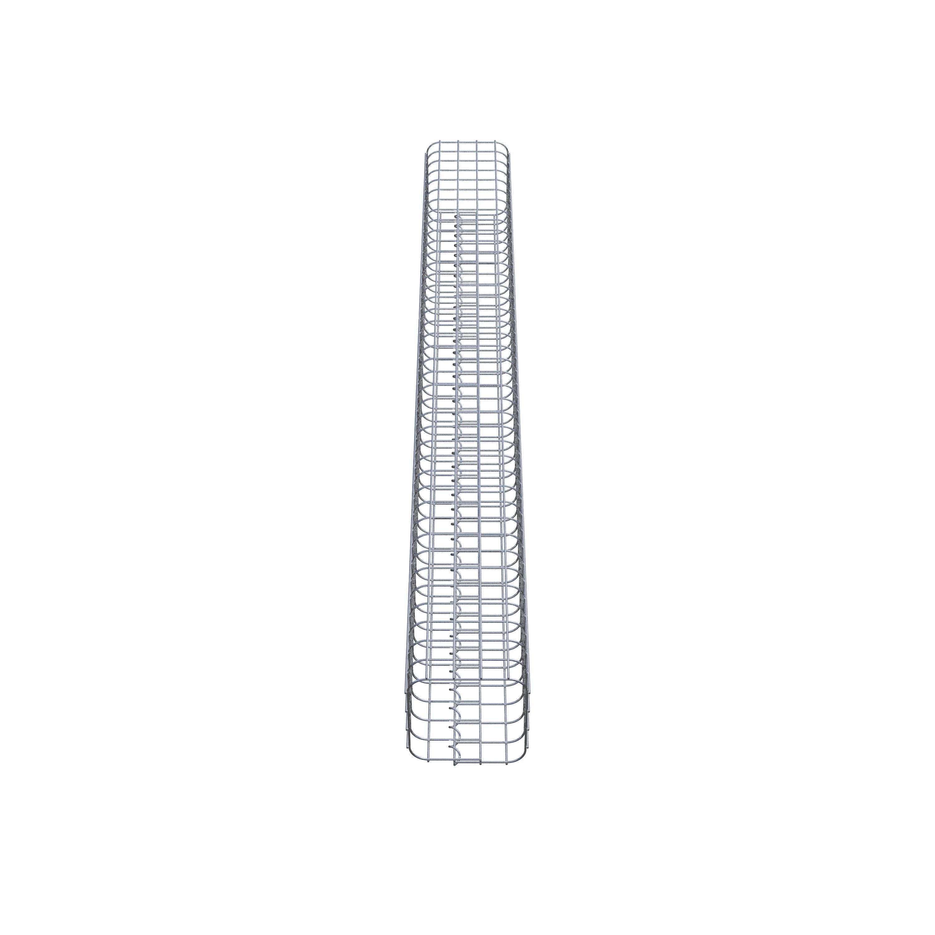Colonna rettangolare in gabbione zincato a caldo, 22 cm x 22 cm, altezza 200 cm, MW 5 cm x 5 cm