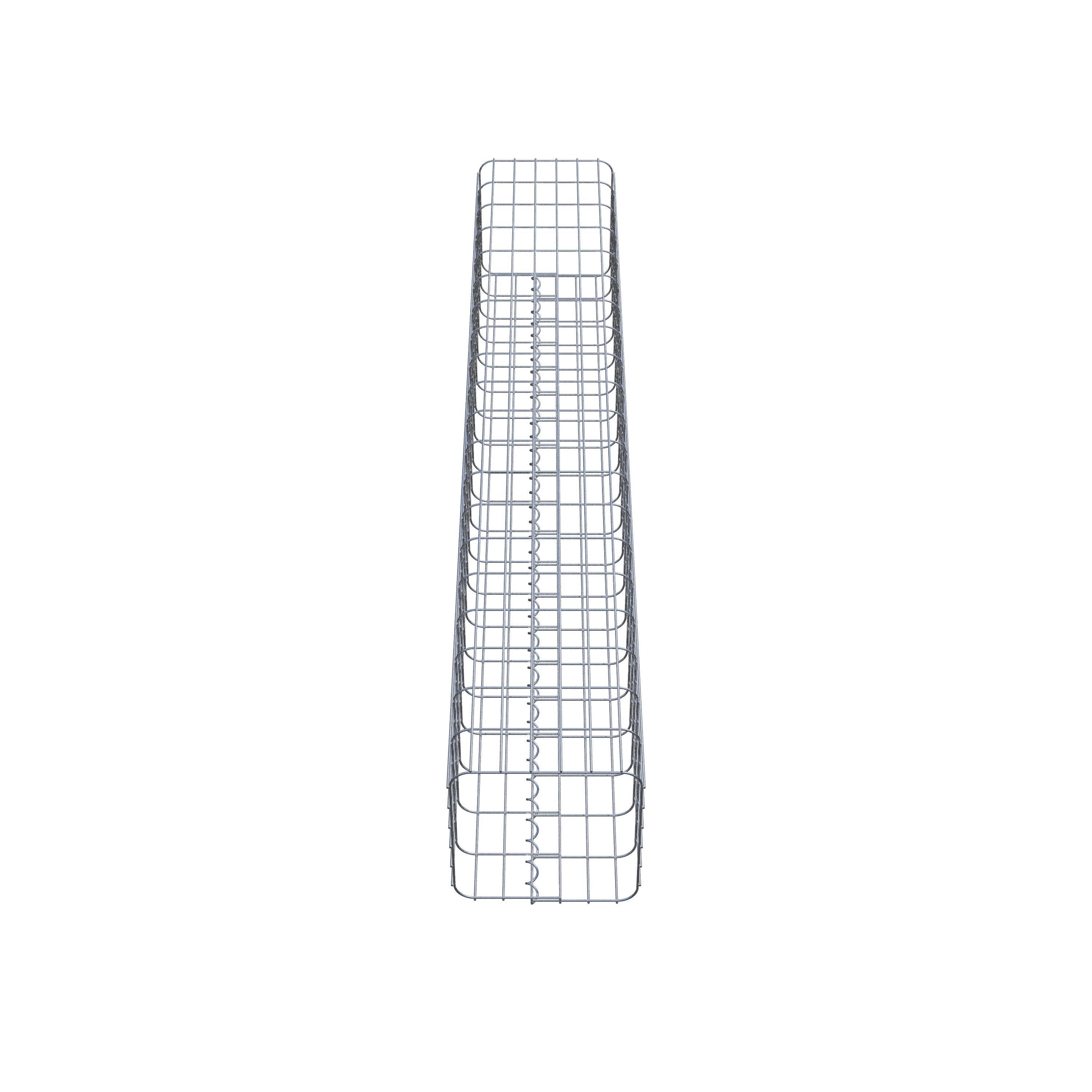 Rechthoekige thermisch verzinkte schanskorfzuil, 32 cm x 32 cm, 200 cm hoog, MW 5 x 10 cm