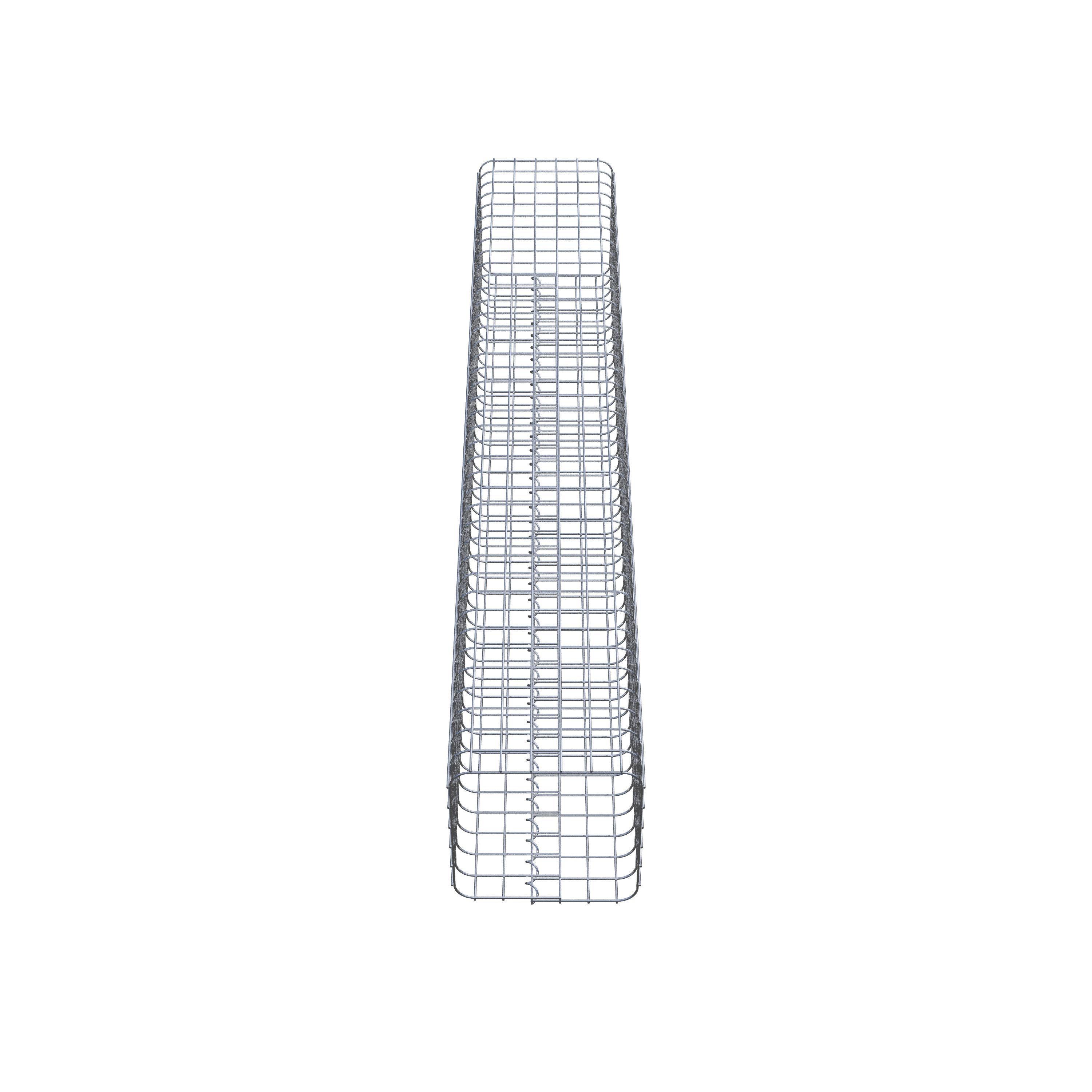 Rektangulär varmförzinkad gabionpelare, 32 cm x 32 cm, 200 cm hög, MW 5 cm x 5 cm