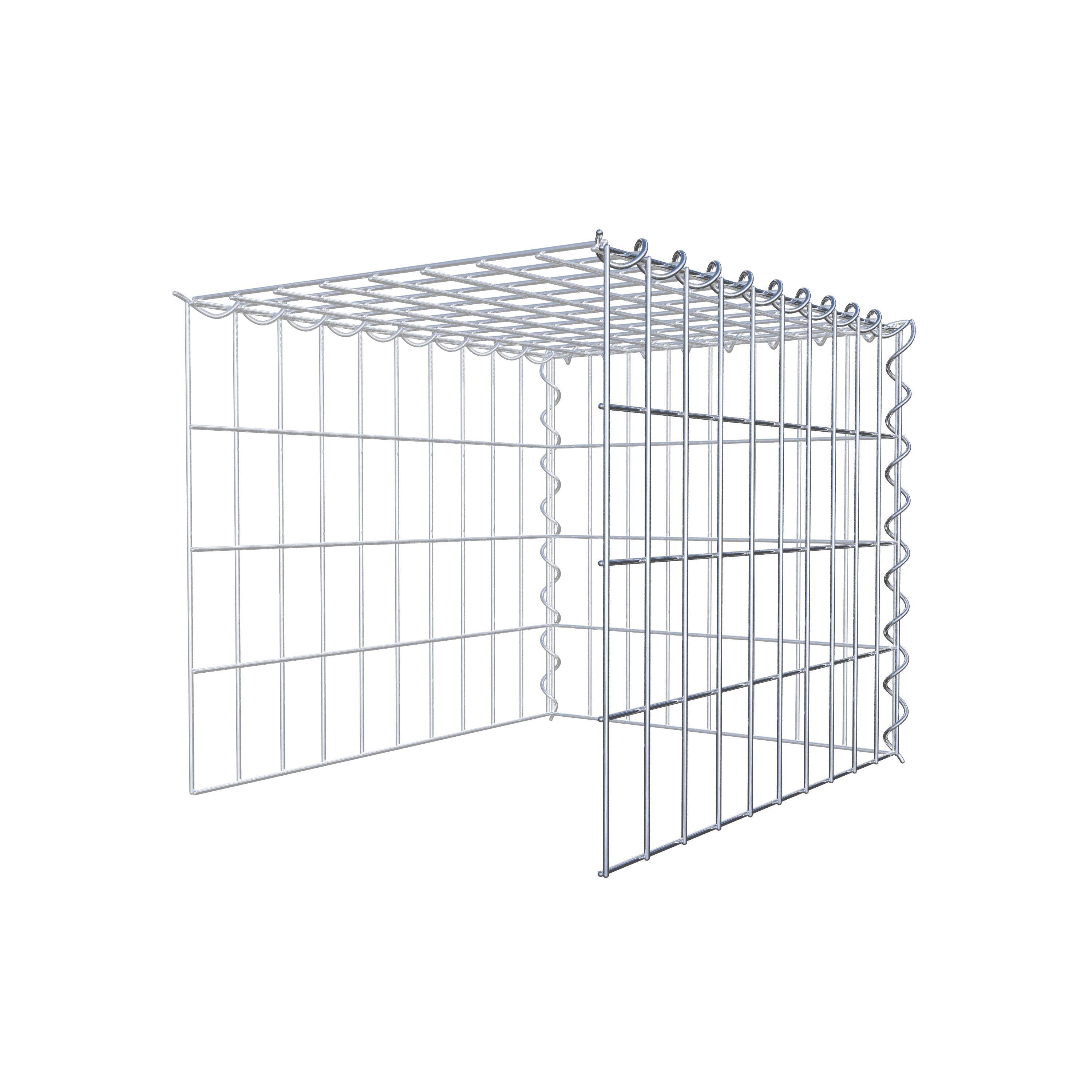 Add-on schanskorf type 4 50 cm x 40 cm x 40 cm (L x H x D), maaswijdte 5 cm x 10 cm, spiraalvormig