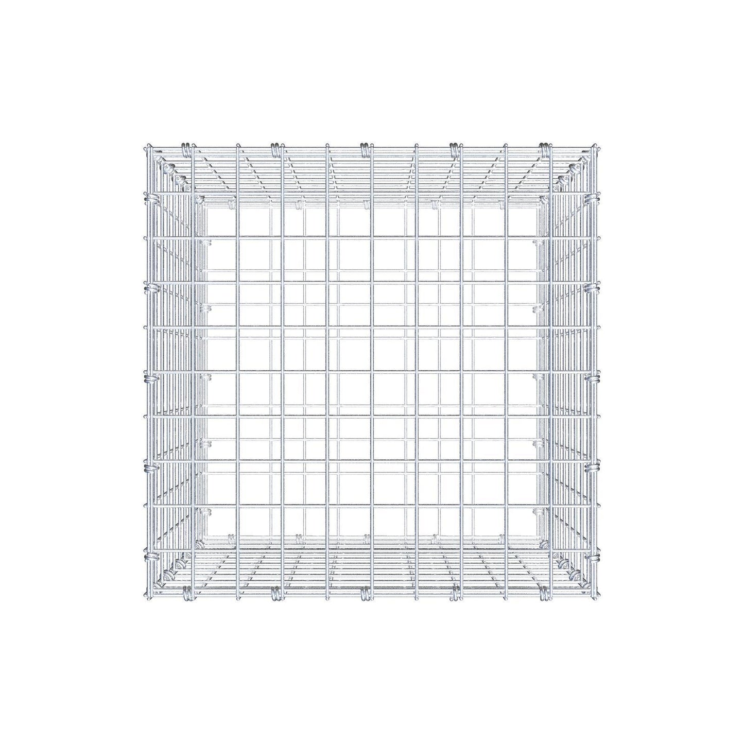 Gabion 50 cm x 50 cm x 50 cm (L x H x D), maskstorlek 5 x 5 cm, spiralring
