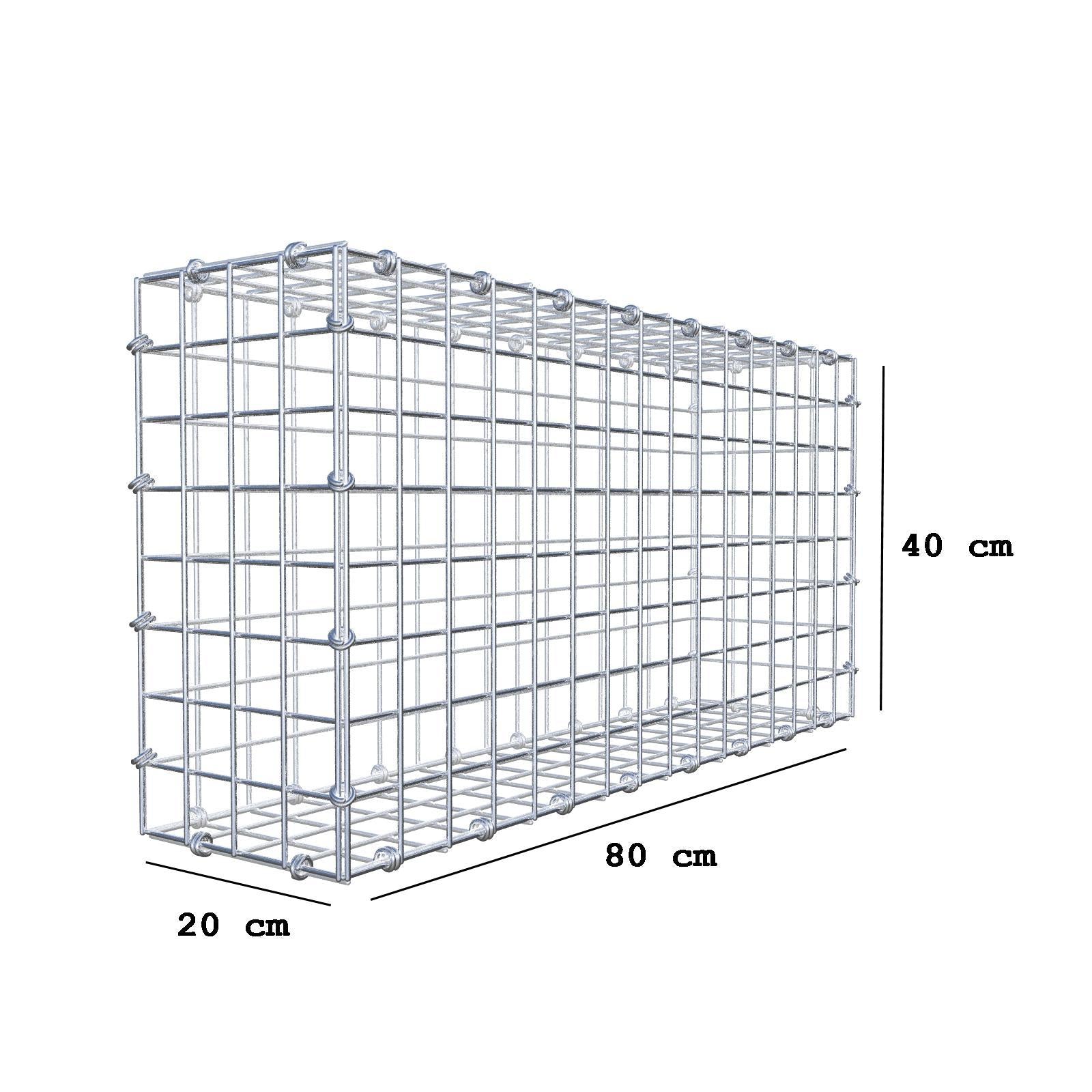 Schanskorf 80 cm x 40 cm x 20 cm (L x H x D), maaswijdte 5 x 5 cm, spiraalring