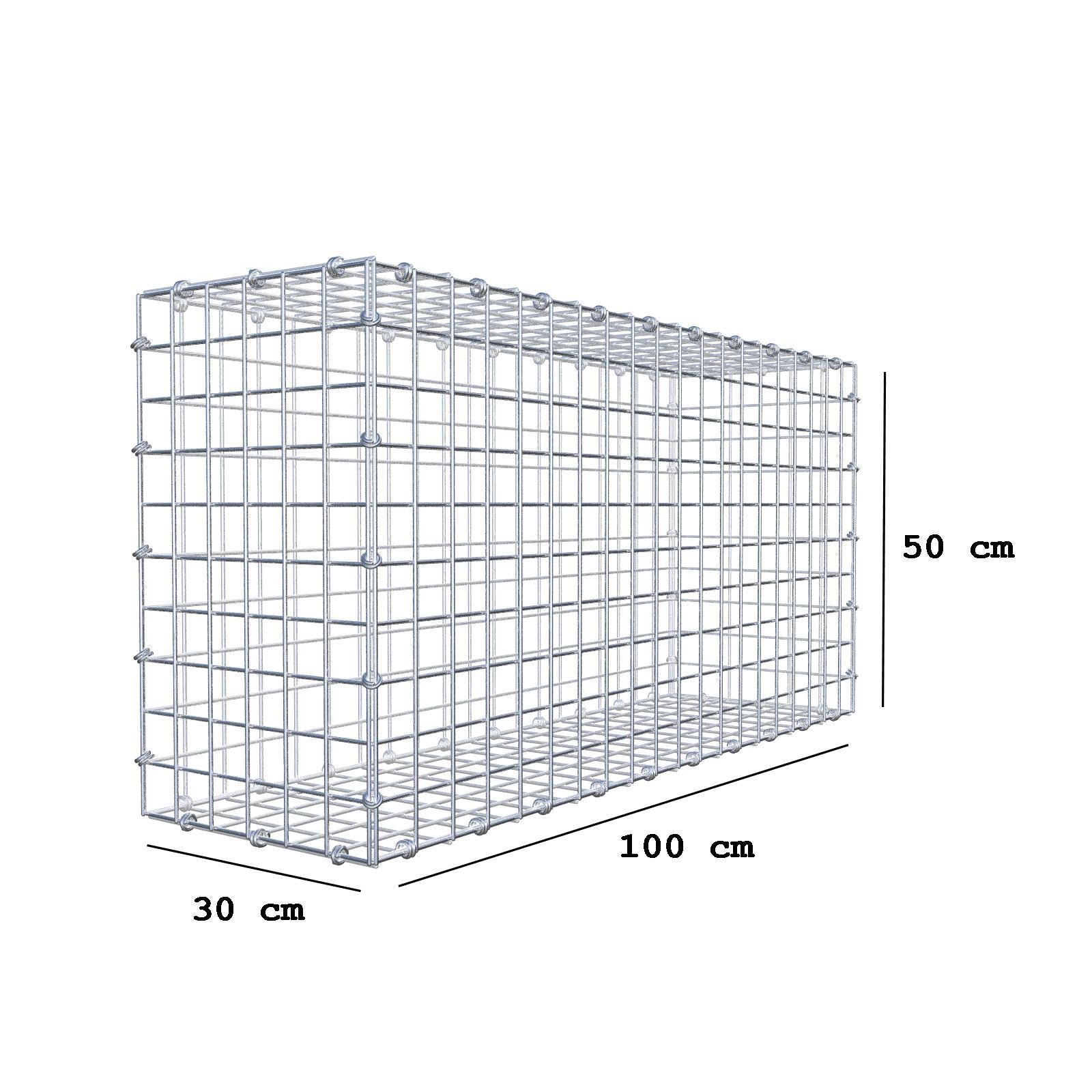 Schanskorf 100 cm x 50 cm x 30 cm (L x H x D), maaswijdte 5 x 5 cm, spiraalring