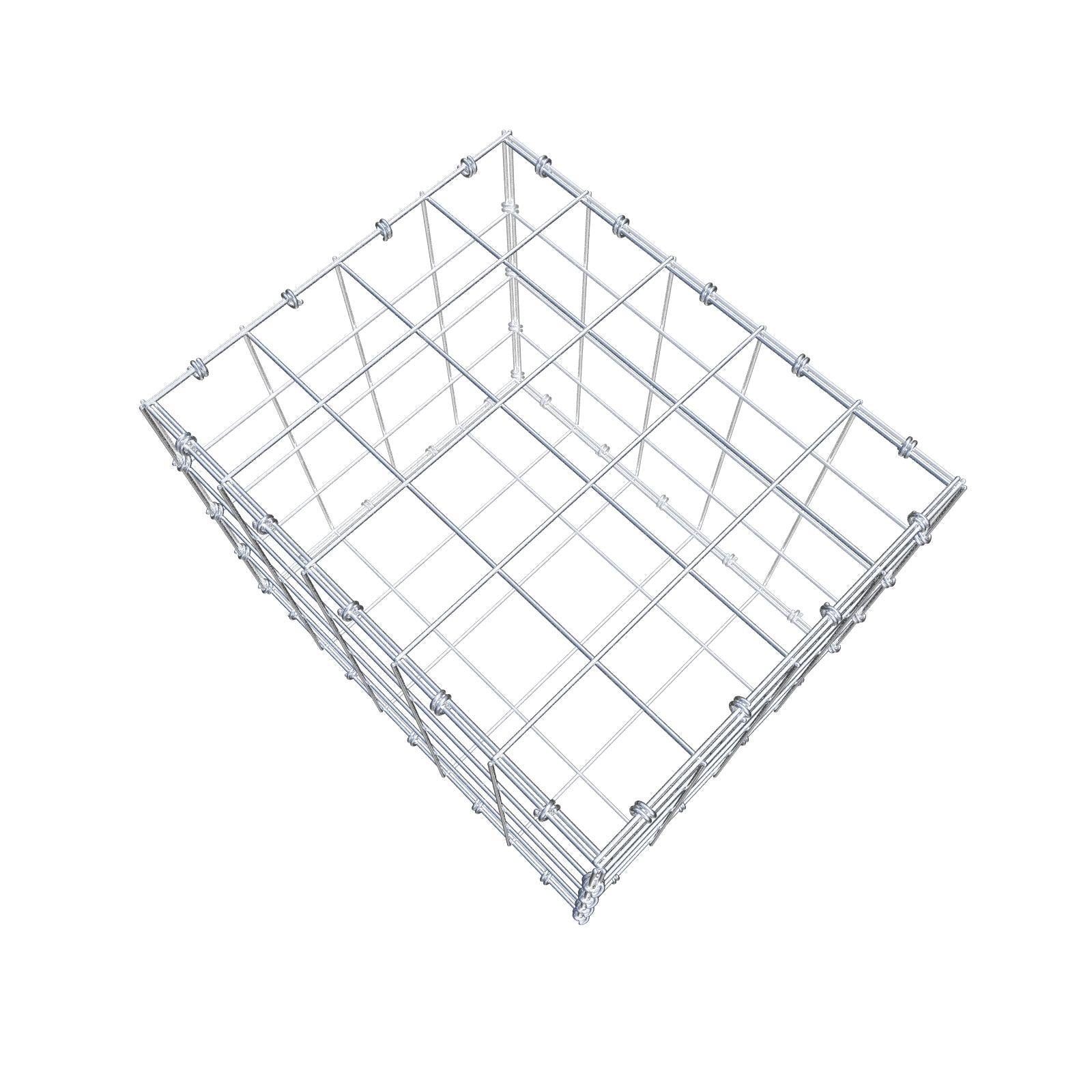 Schanskorf 50 cm x 40 cm x 40 cm (L x H x D), maaswijdte 10 x 10 cm, spiraalring