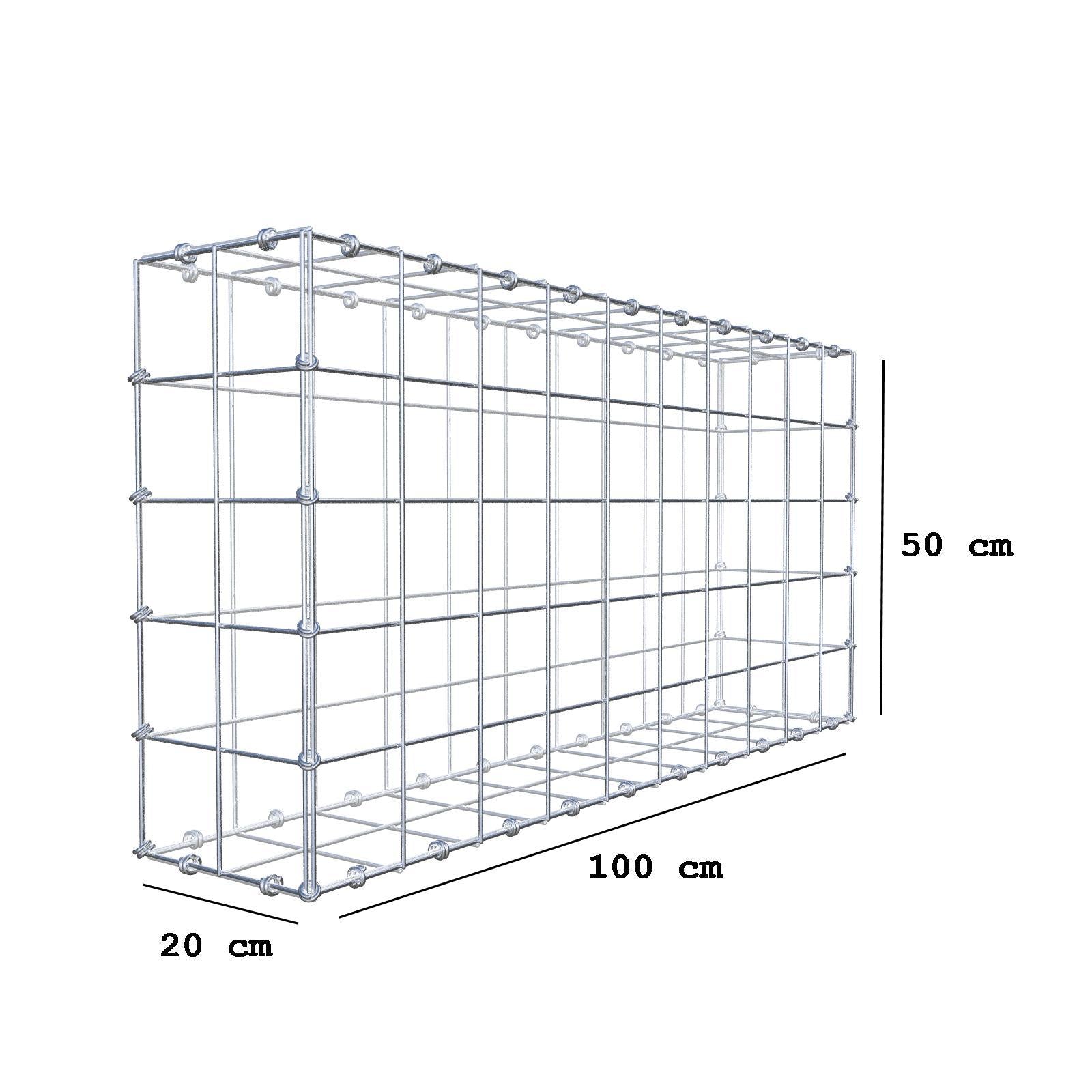 Schanskorf 100 cm x 50 cm x 20 cm (L x H x D), maaswijdte 10 x 10 cm, spiraalring