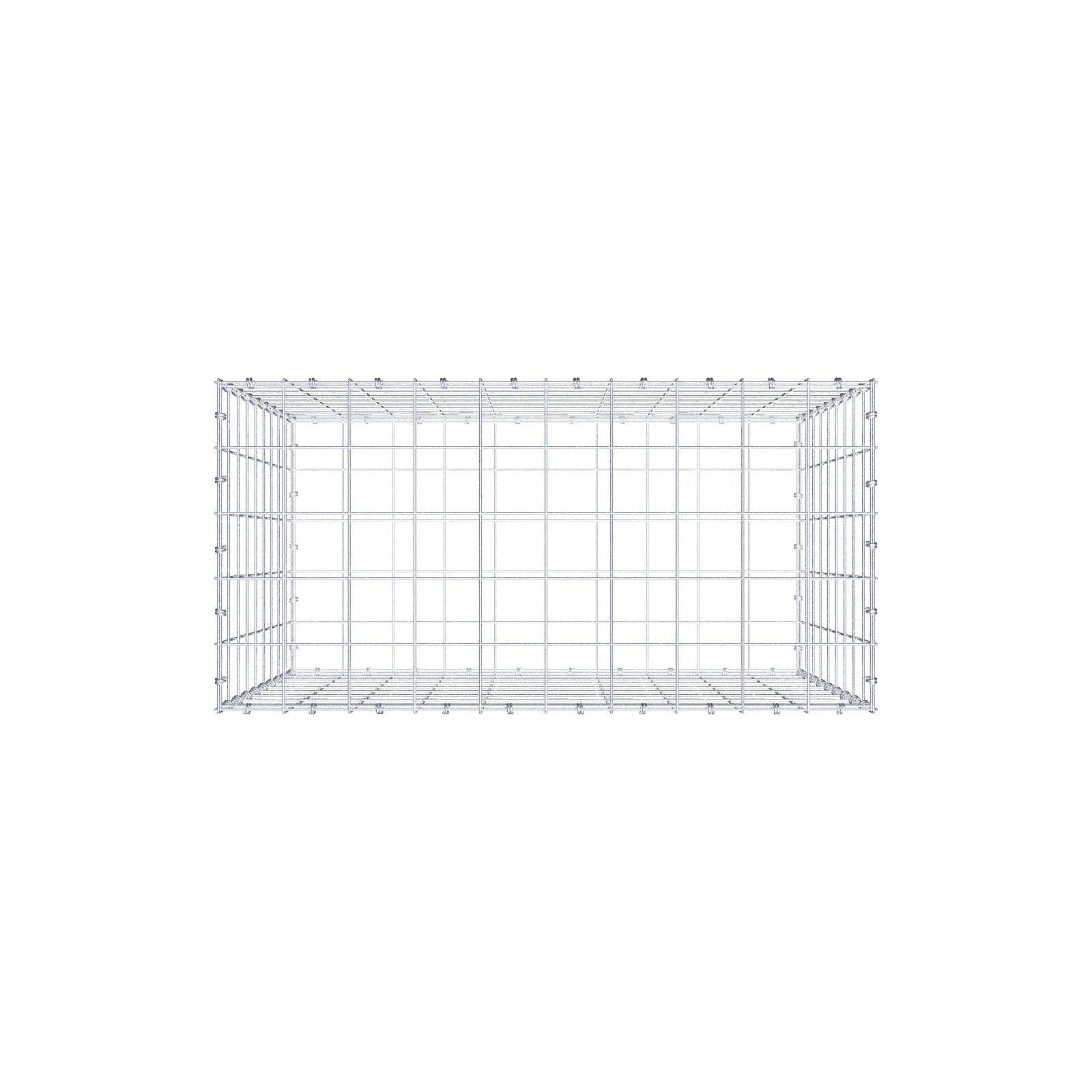 Schanskorf 100 cm x 90 cm x 50 cm (L x H x D), maaswijdte 10 x 10 cm, spiraalring