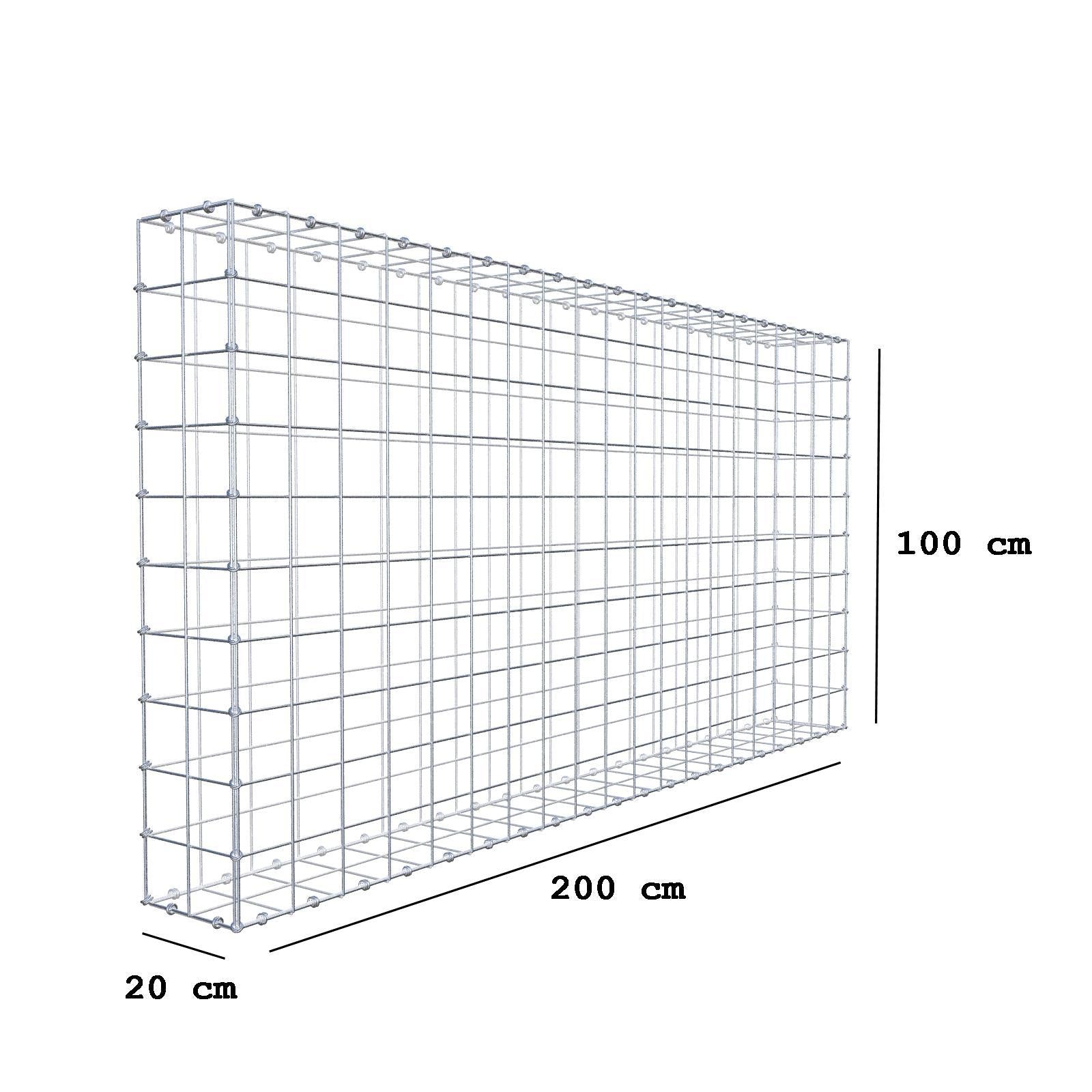 Schanskorf 200 cm x 100 cm x 20 cm (L x H x D), maaswijdte 10 x 10 cm, spiraalring