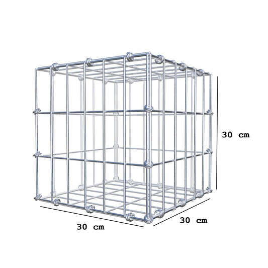 Gabbione 30 cm x 30 cm x 30 cm (L x H x P), maglia 5 x 10 cm, anello a spirale