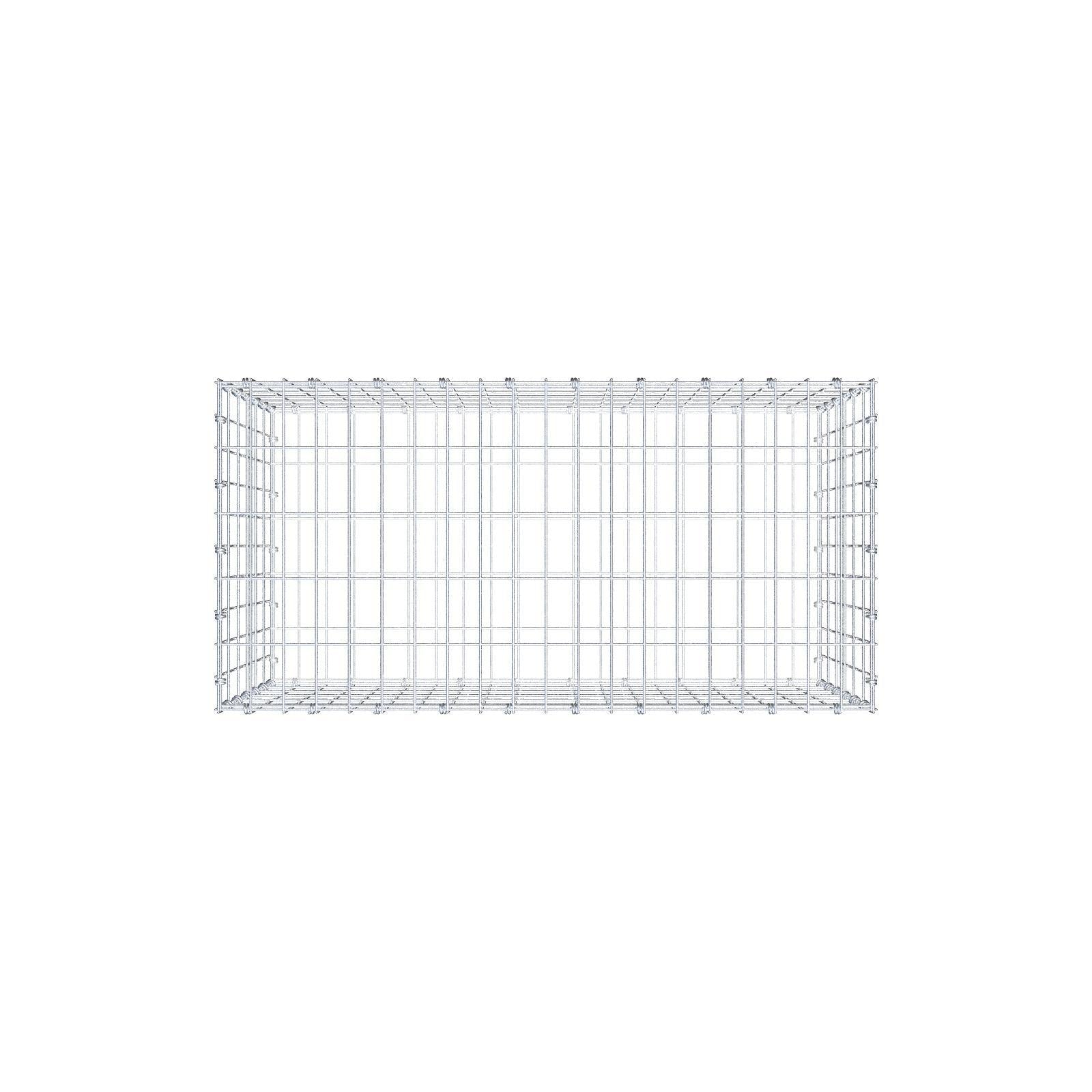 Gabione 100 cm x 60 cm x 50 cm (L x H x T), Maschenweite 5 x 10 cm, Spiralring
