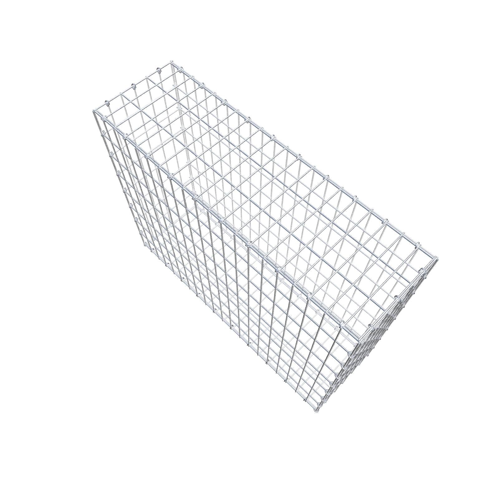 Gavión 100 cm x 80 cm x 30 cm (L x A x P), luz de malla 5 cm x 10 cm, anillo en C