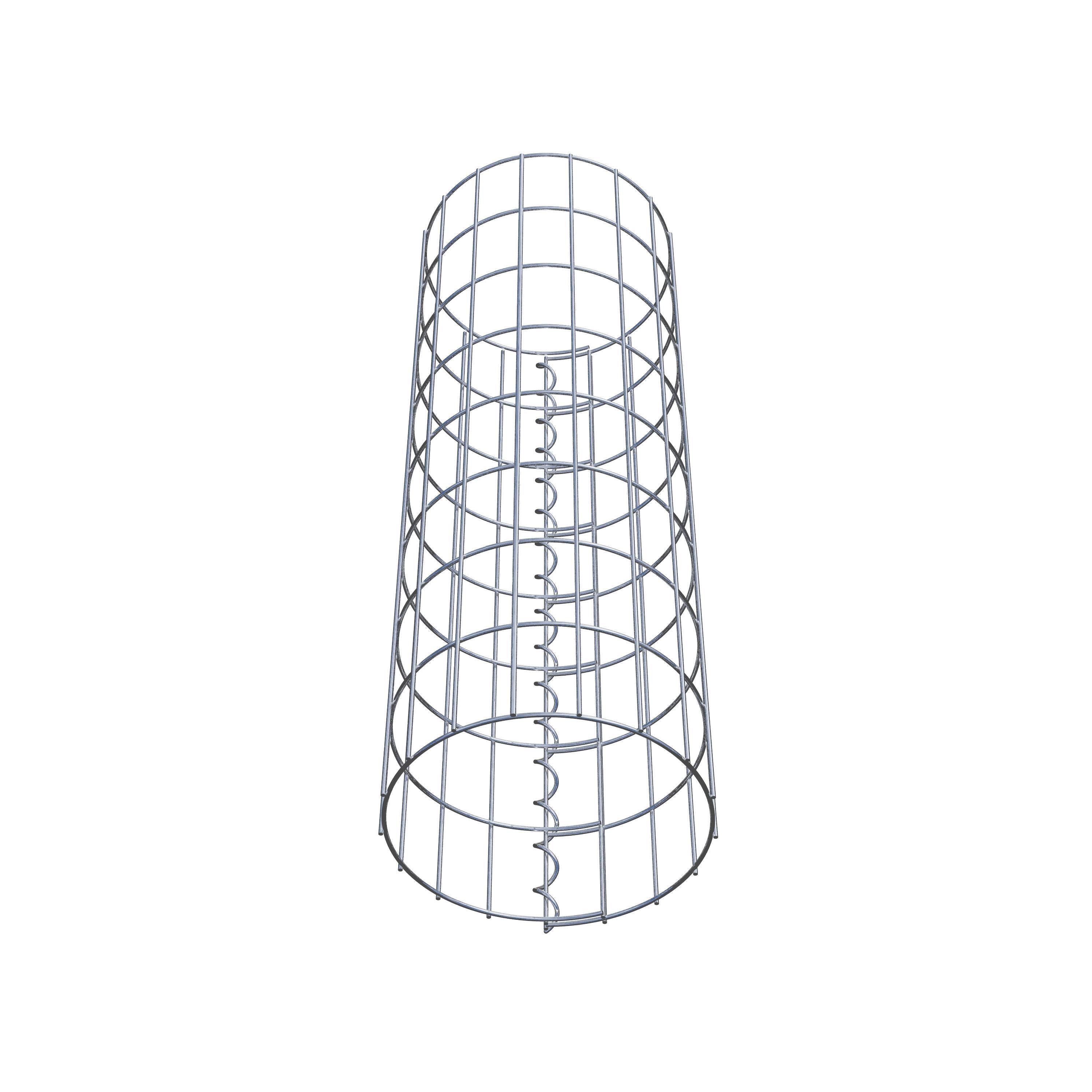 Schanskorfzuil rond 27 cm diameter, 80 cm hoogte, maaswijdte 5 cm x 10 cm