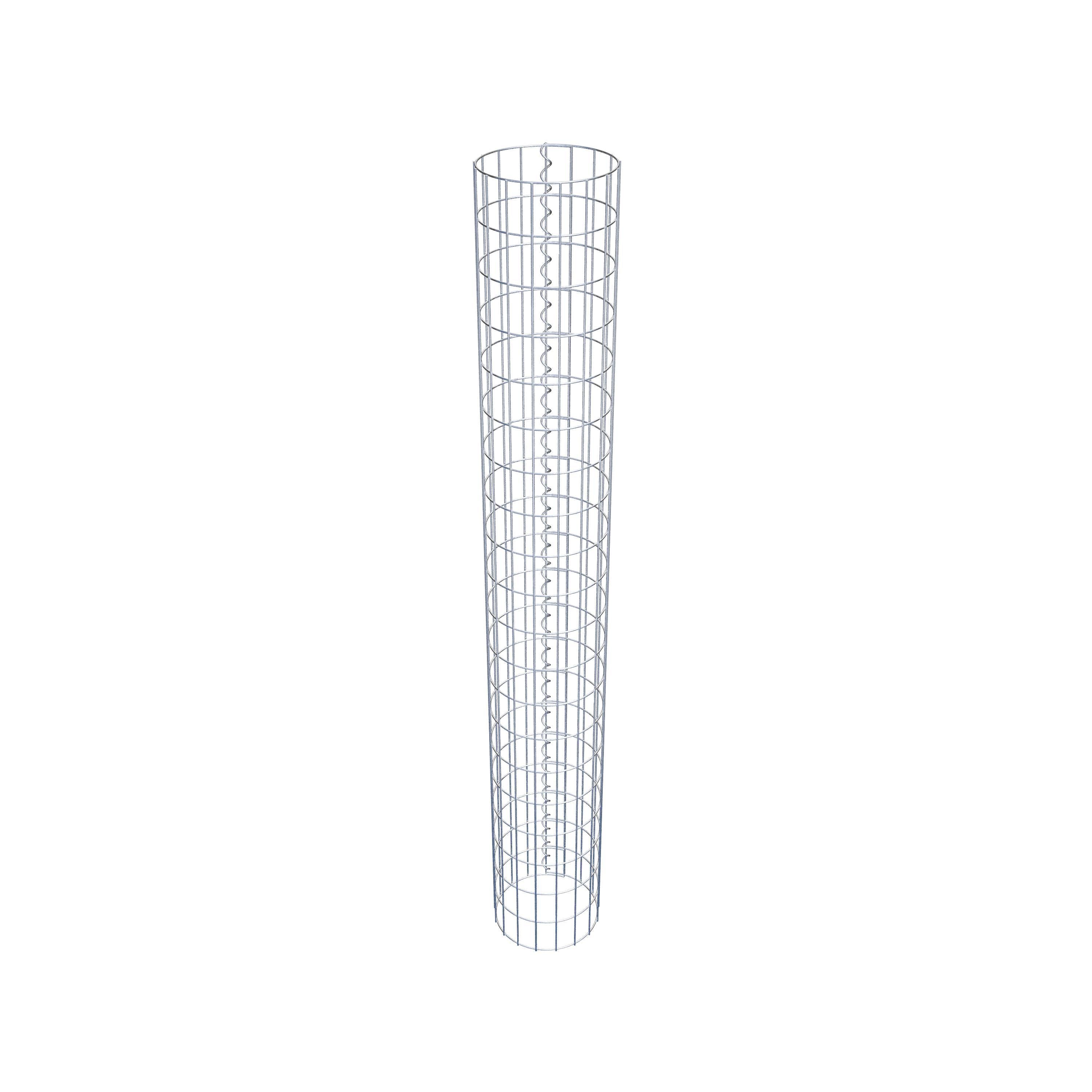 Schanskorfzuil rond 27 cm diameter, 200 cm hoogte, maaswijdte 5 cm x 10 cm