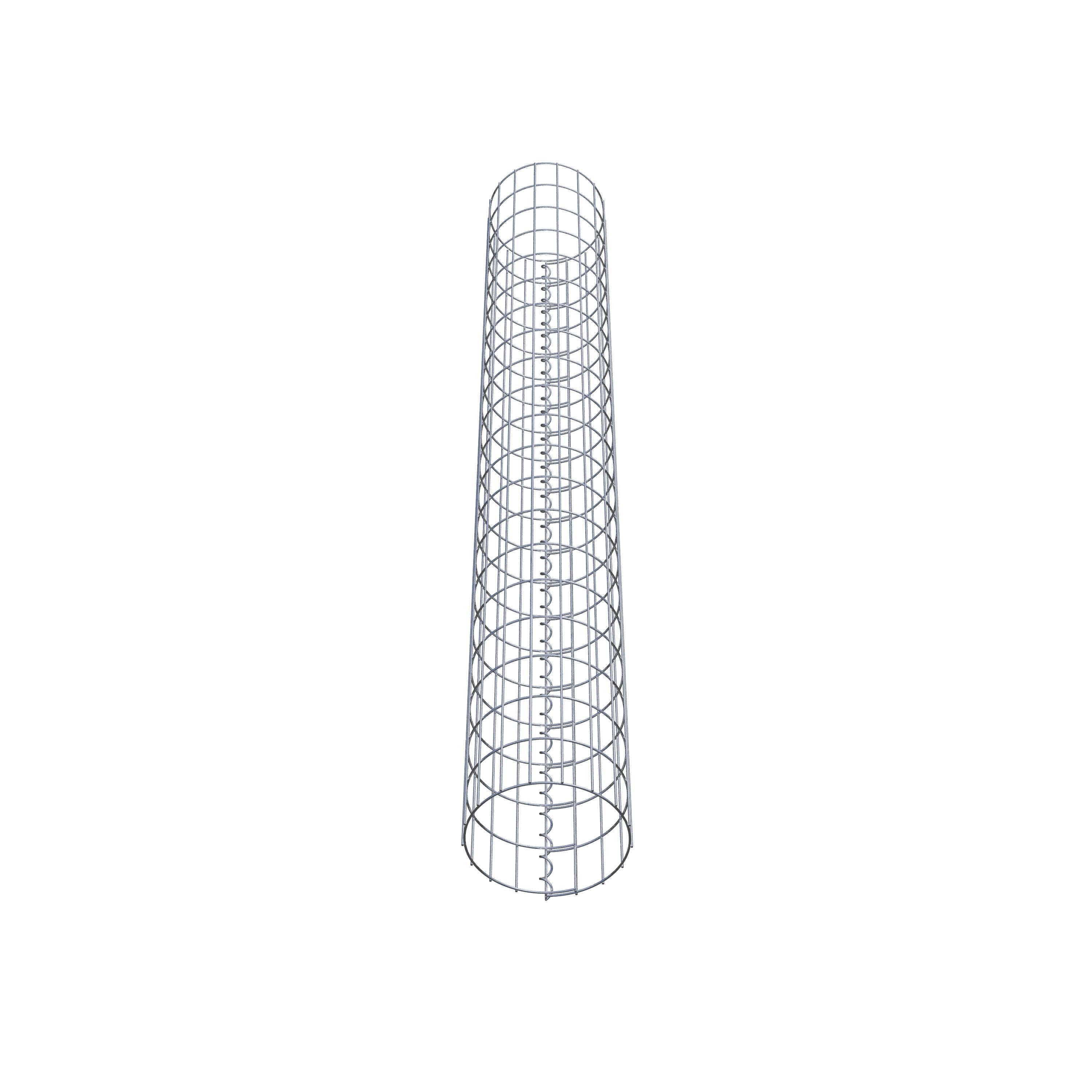 Schanskorfzuil rond 27 cm diameter, 200 cm hoogte, maaswijdte 5 cm x 10 cm