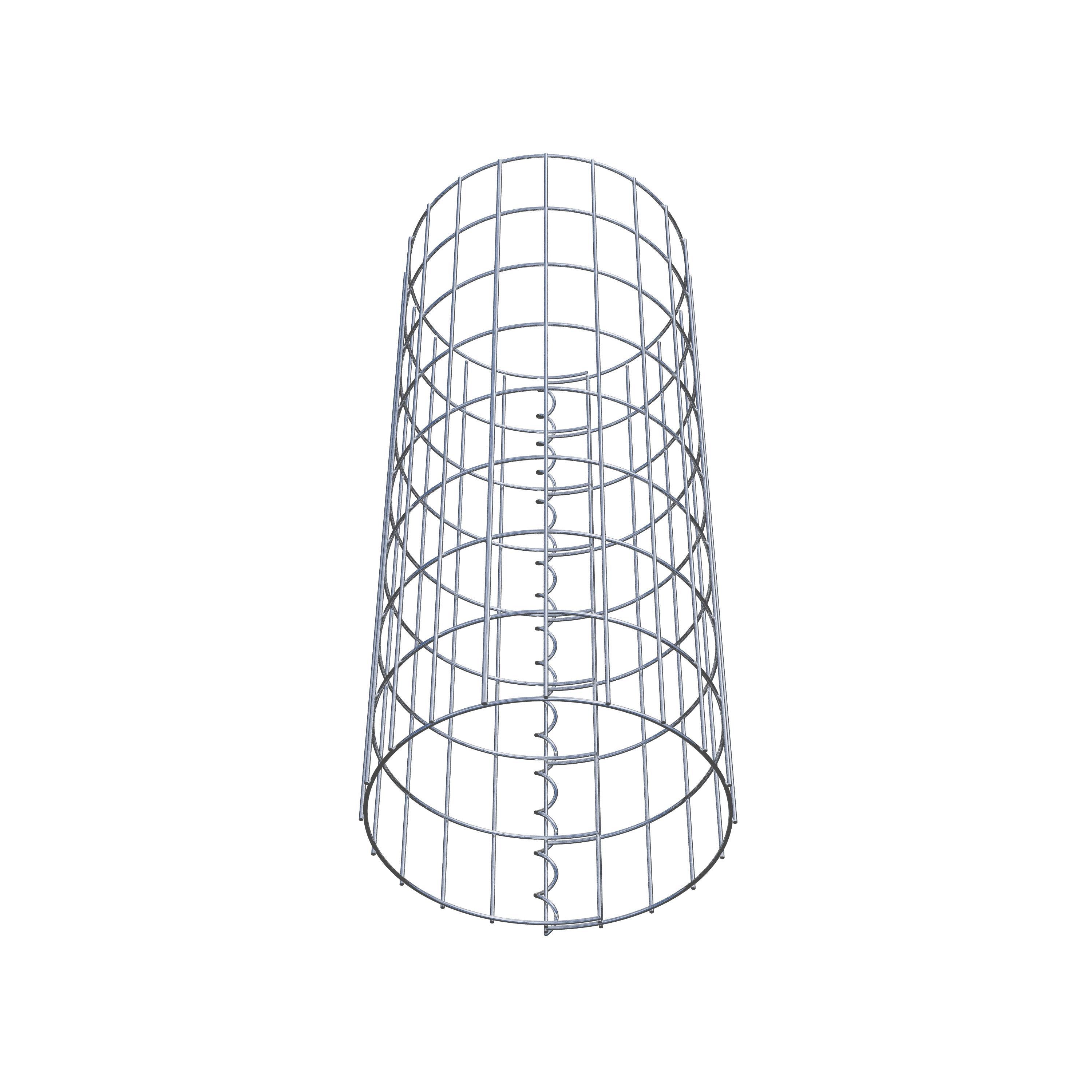 Schanskorfzuil rond 32 cm diameter, 80 cm hoogte, maaswijdte 5 cm x 10 cm