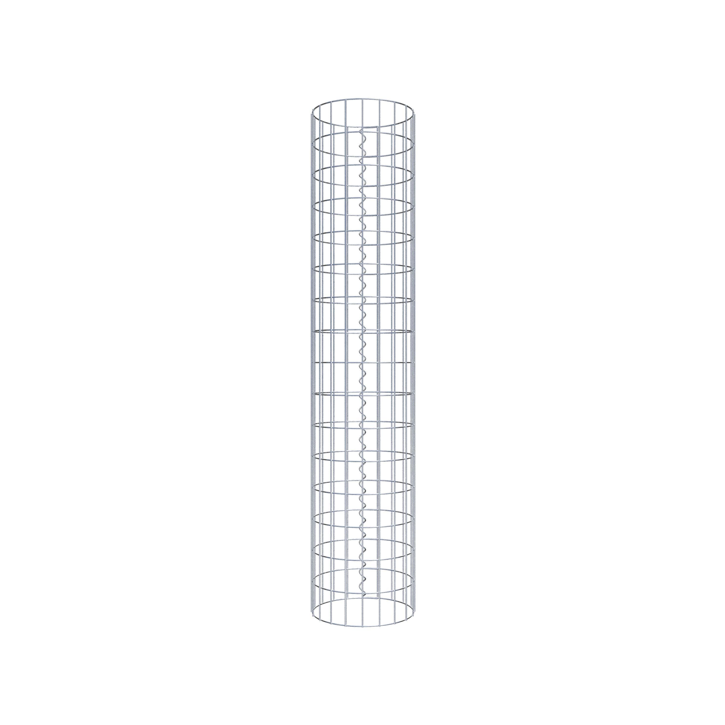 Schanskorfzuil rond 32 cm diameter, 160 cm hoogte, maaswijdte 5 cm x 10 cm