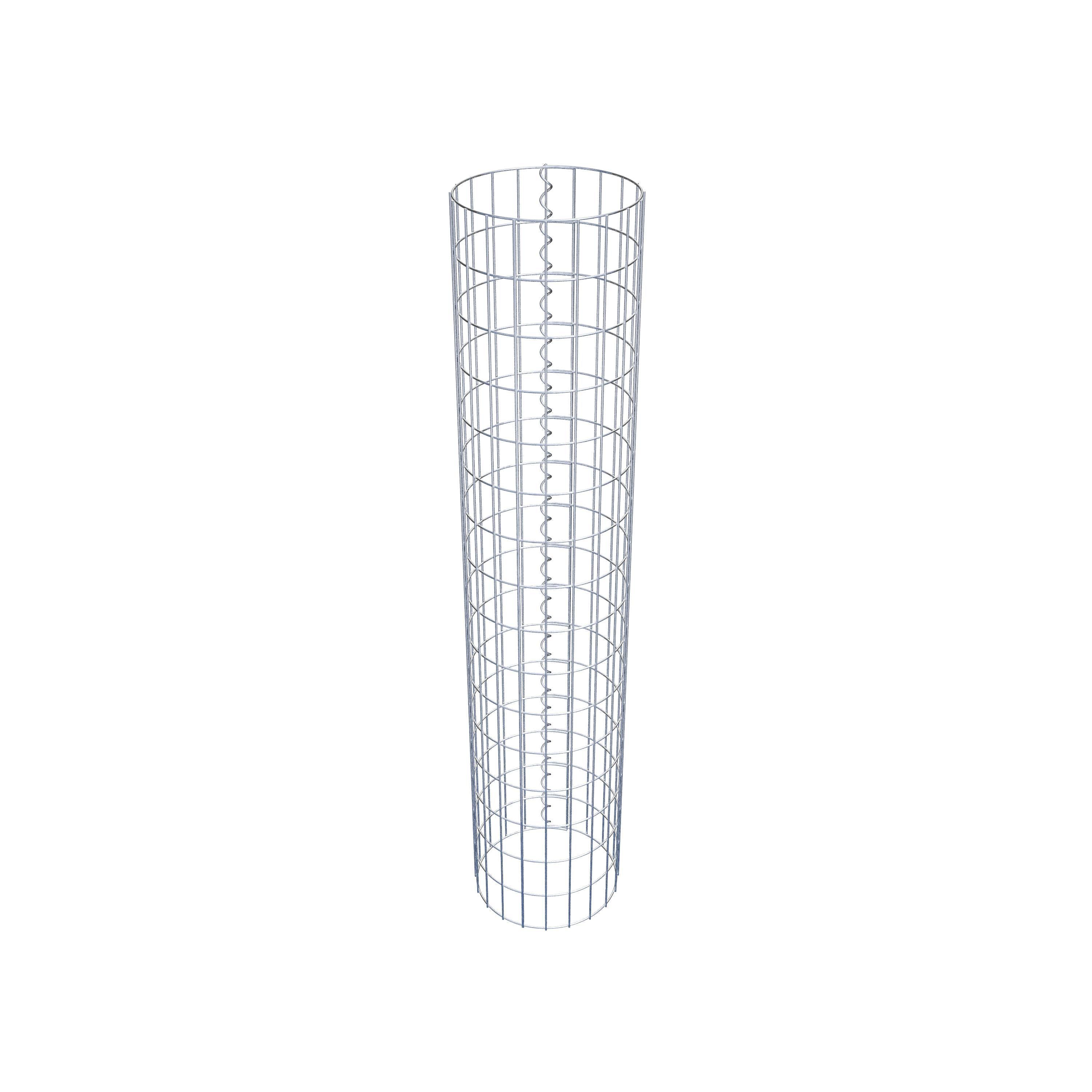 Schanskorfzuil rond 32 cm diameter, 160 cm hoogte, maaswijdte 5 cm x 10 cm