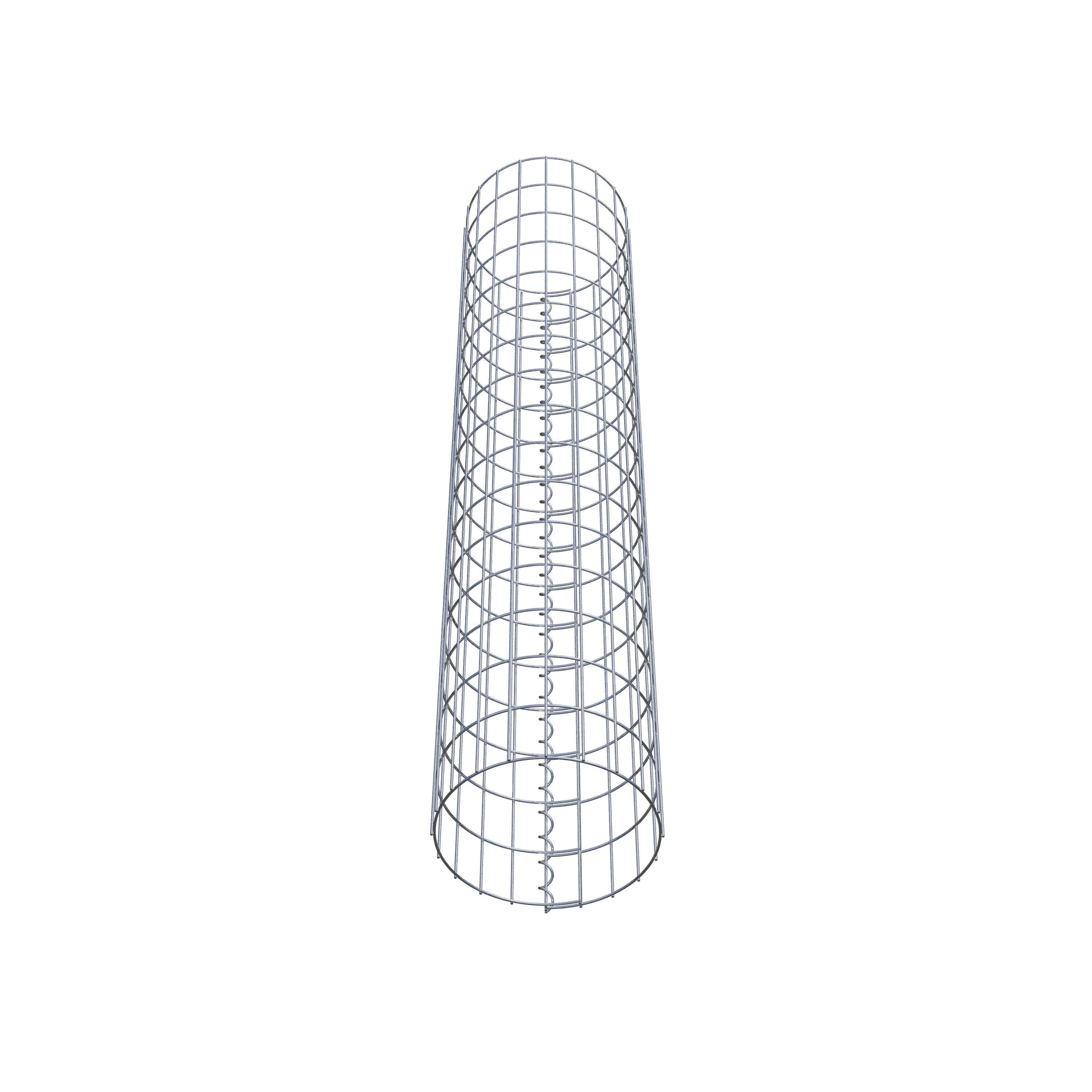 Schanskorfzuil rond 32 cm diameter, 160 cm hoogte, maaswijdte 5 cm x 10 cm