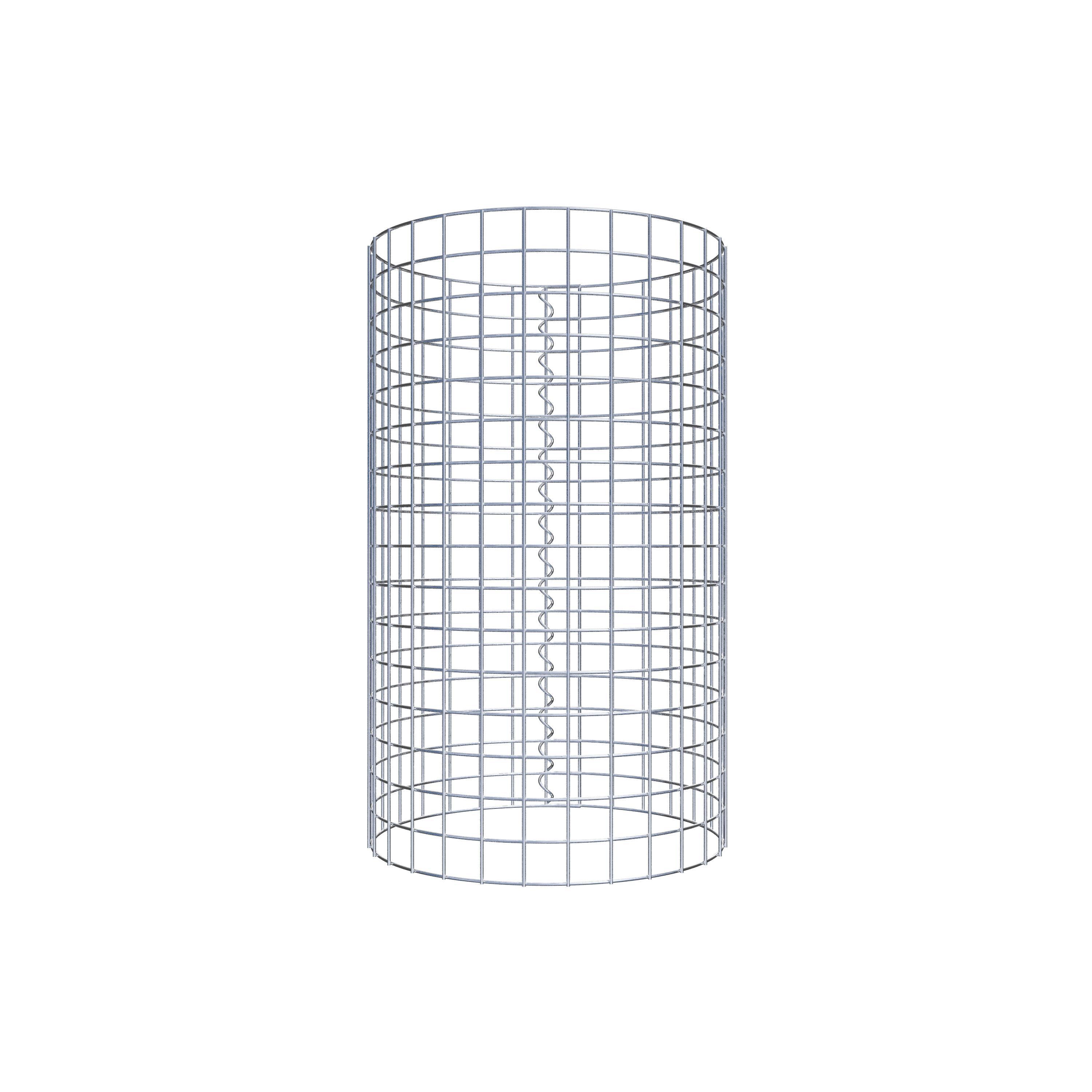 Schanskorfzuil rond 47 cm diameter, 80 cm hoogte, maaswijdte 5 cm x 5 cm