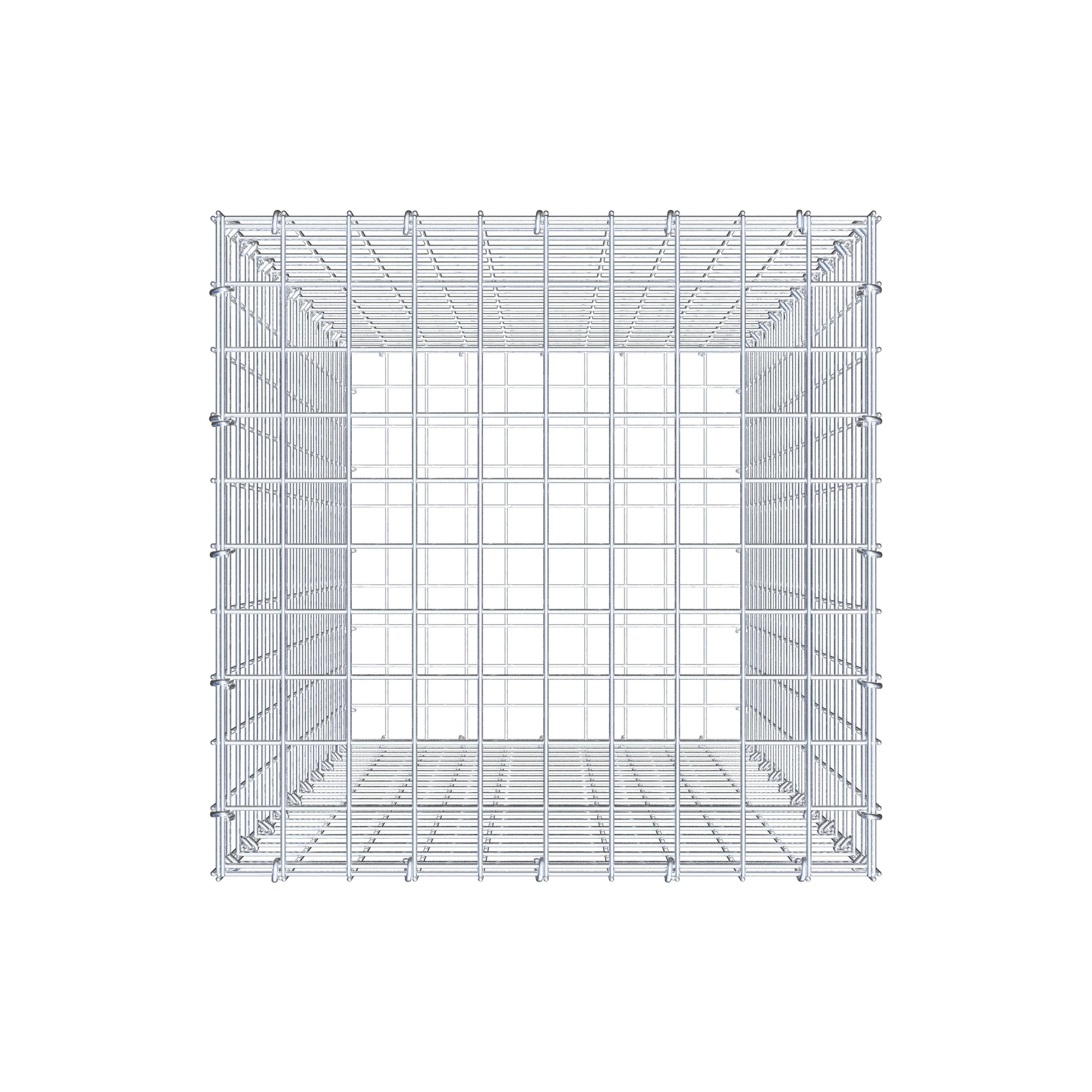 Gabbione 100 cm x 50 cm x 50 cm (L x H x P), maglia 5 cm x 5 cm, anello a C