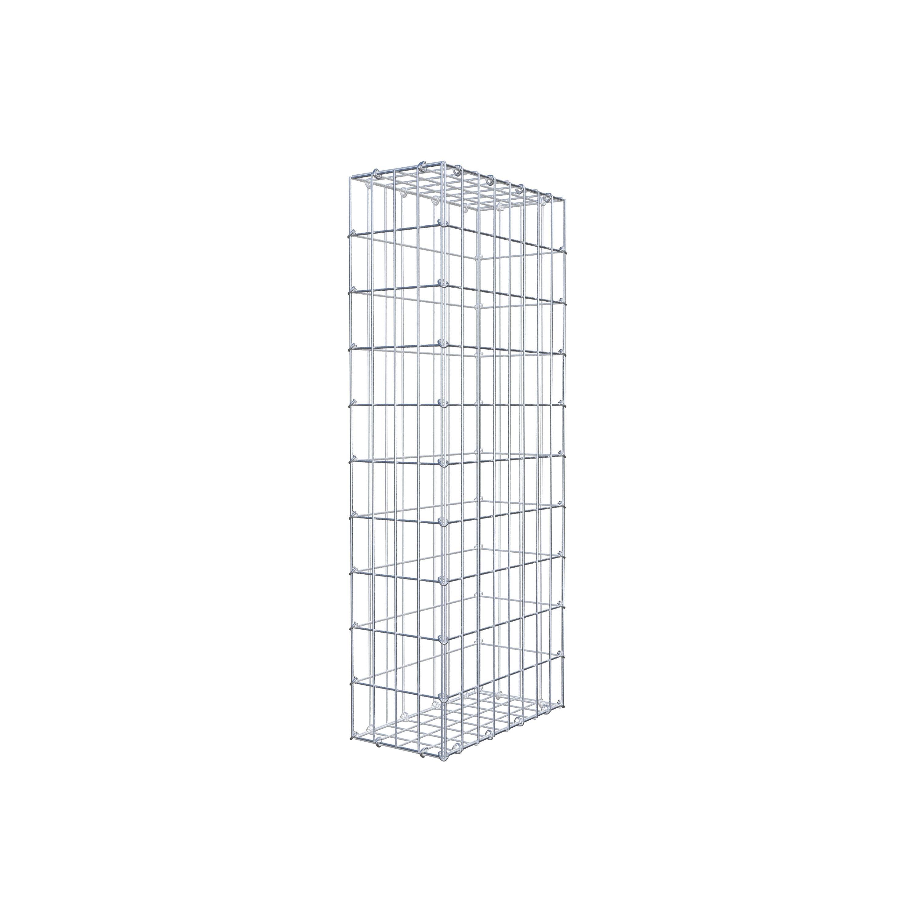 Gavión 100 cm x 40 cm x 20 cm (L x A x P), luz de malla 5 cm x 10 cm, anillo en C