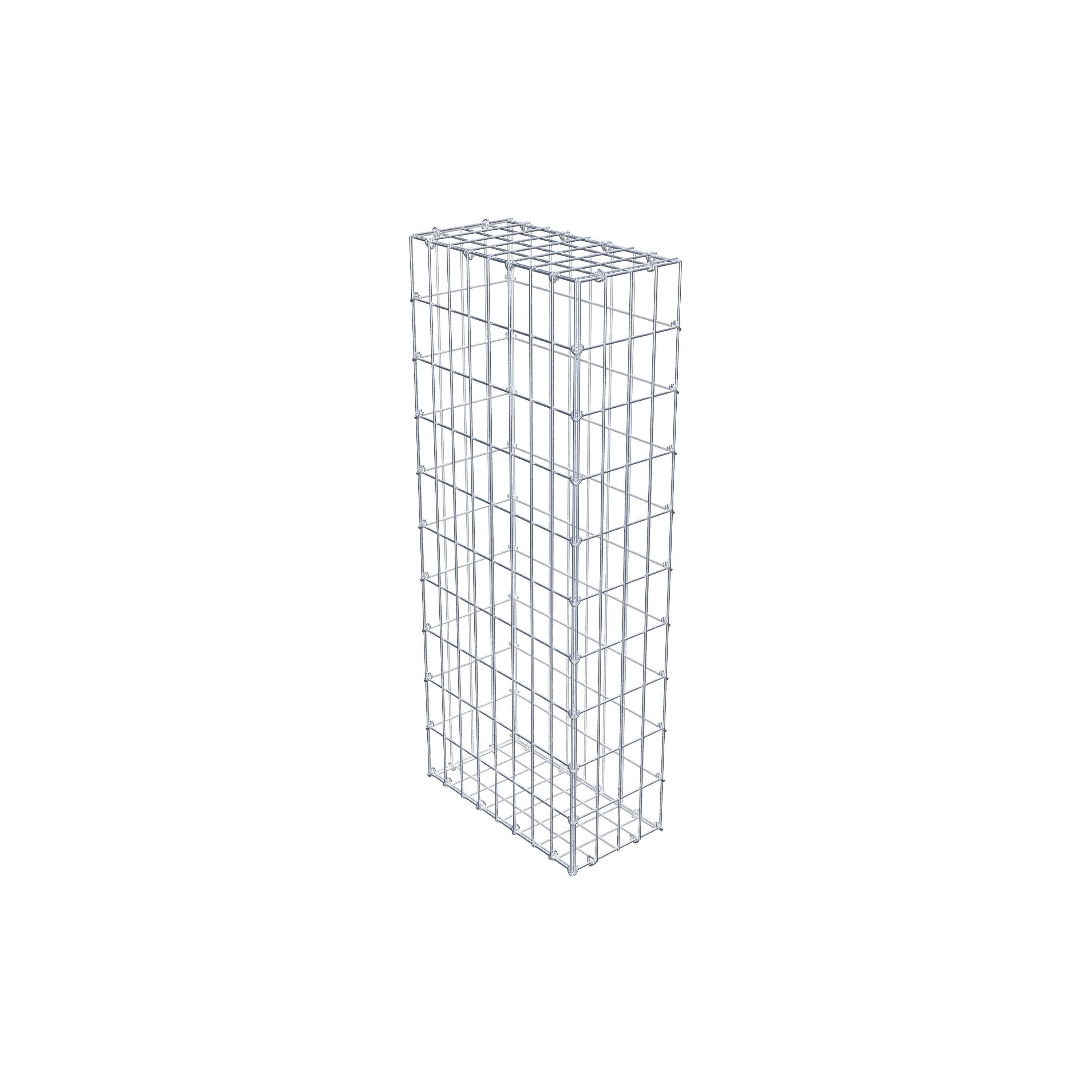 Gavión 100 cm x 40 cm x 20 cm (L x A x P), luz de malla 5 cm x 10 cm, anillo en C