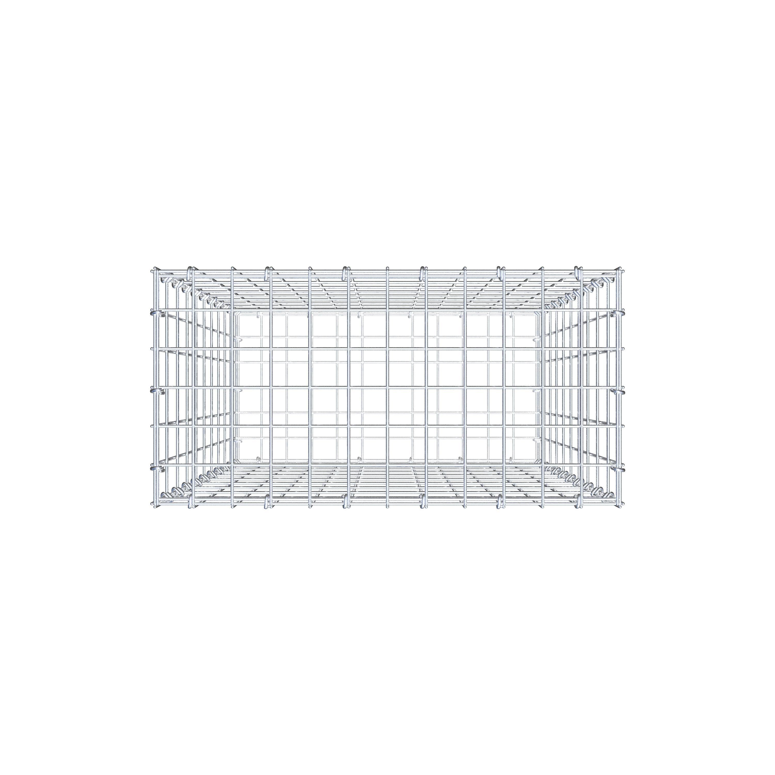 Schanskorf 100 cm x 60 cm x 30 cm (L x H x D), maaswijdte 5 cm x 10 cm, C-ring