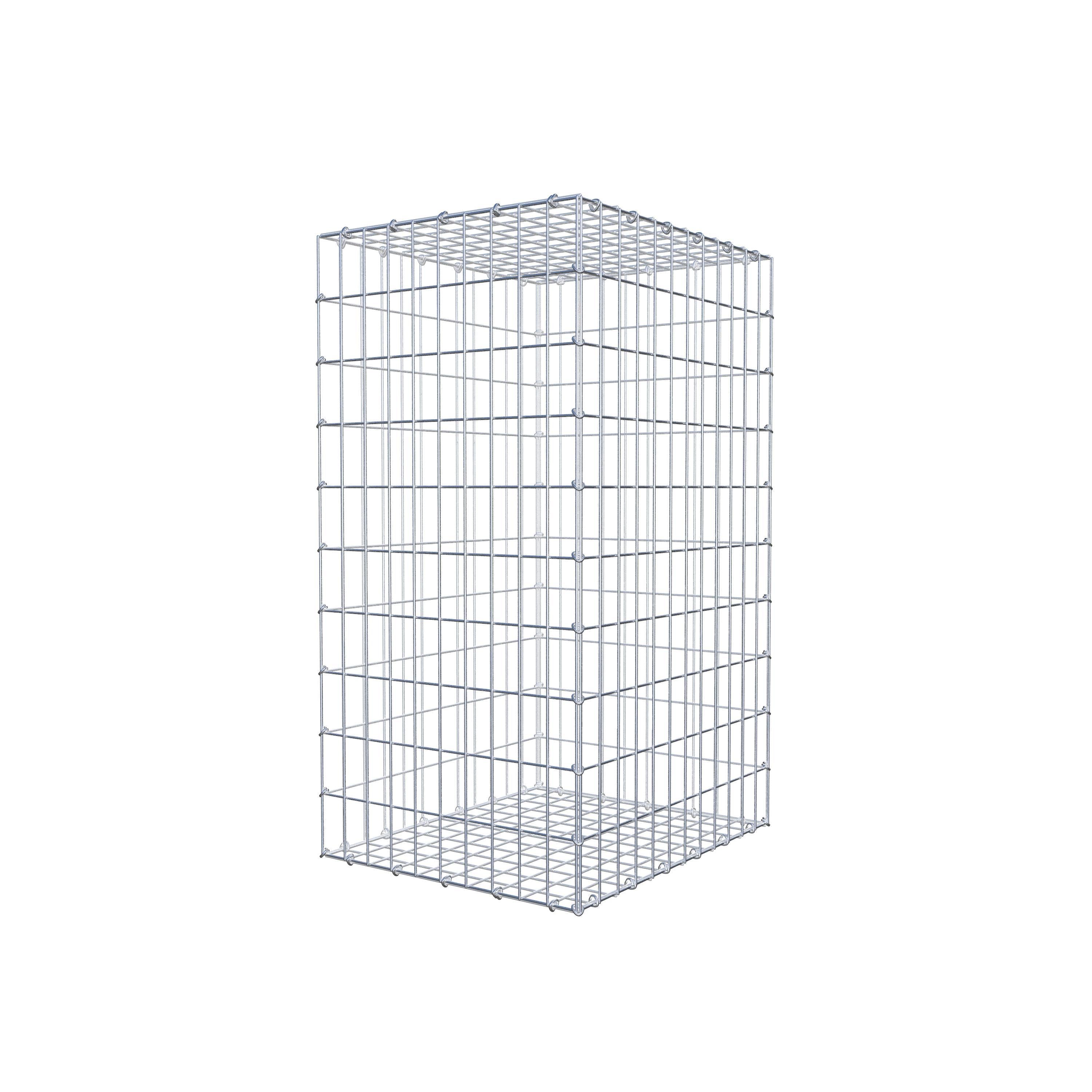 Gavión 100 cm x 60 cm x 50 cm (L x A x P), luz de malla 5 cm x 10 cm, anillo en C