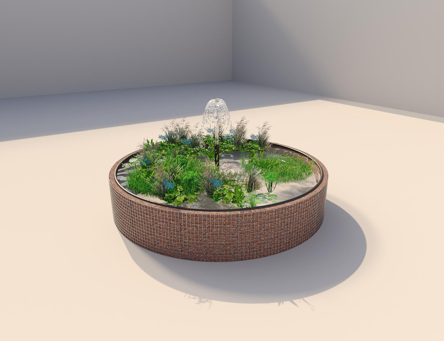 Gabion raised pond round, outer diameter 412 cm, height 80 cm, mesh size 5 x 5 cm, wall thickness 15 cm