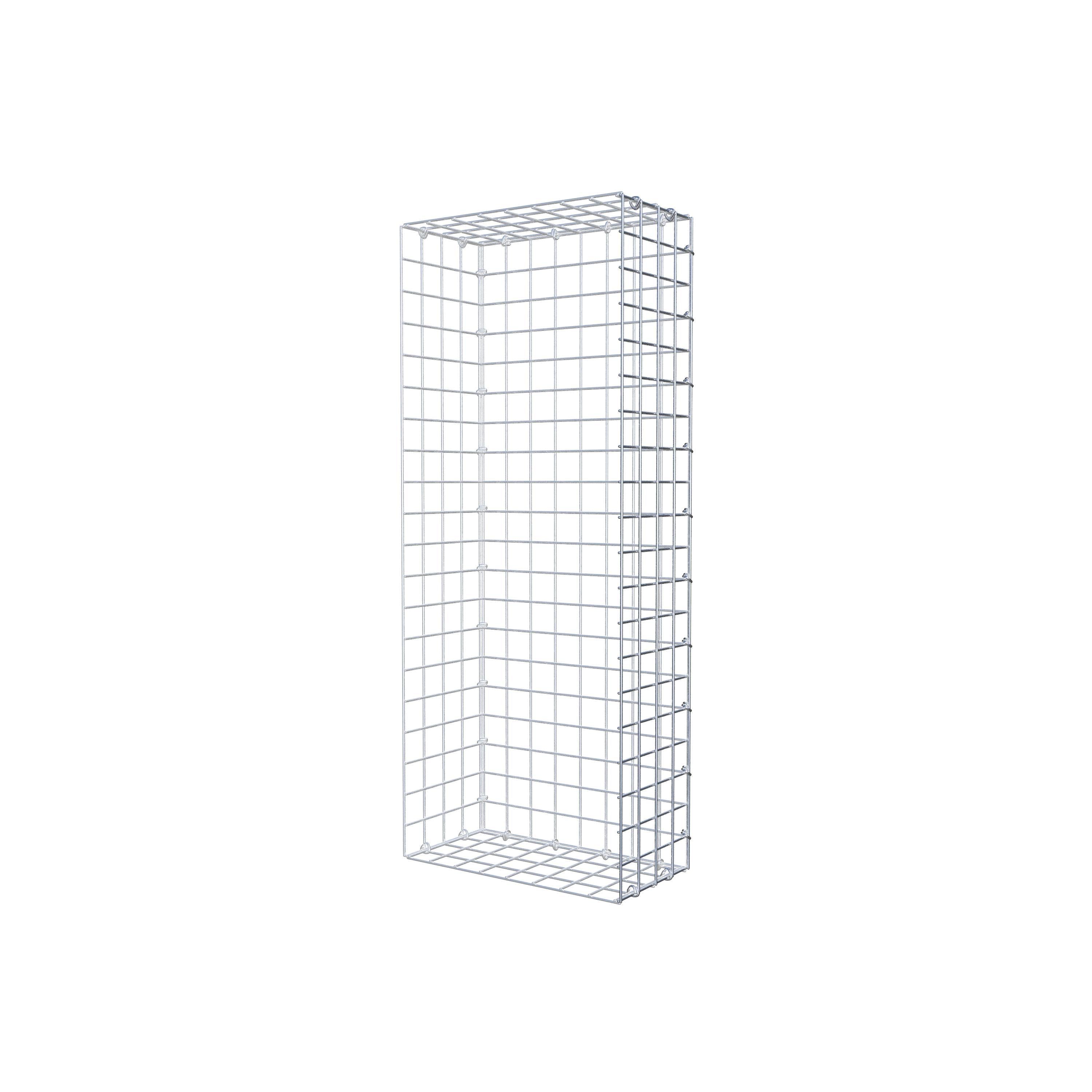 Gavión complementario de tipo 2 100 cm x 20 cm x 40 cm (largo x alto x fondo), malla 5 cm x 5 cm, anillo en C